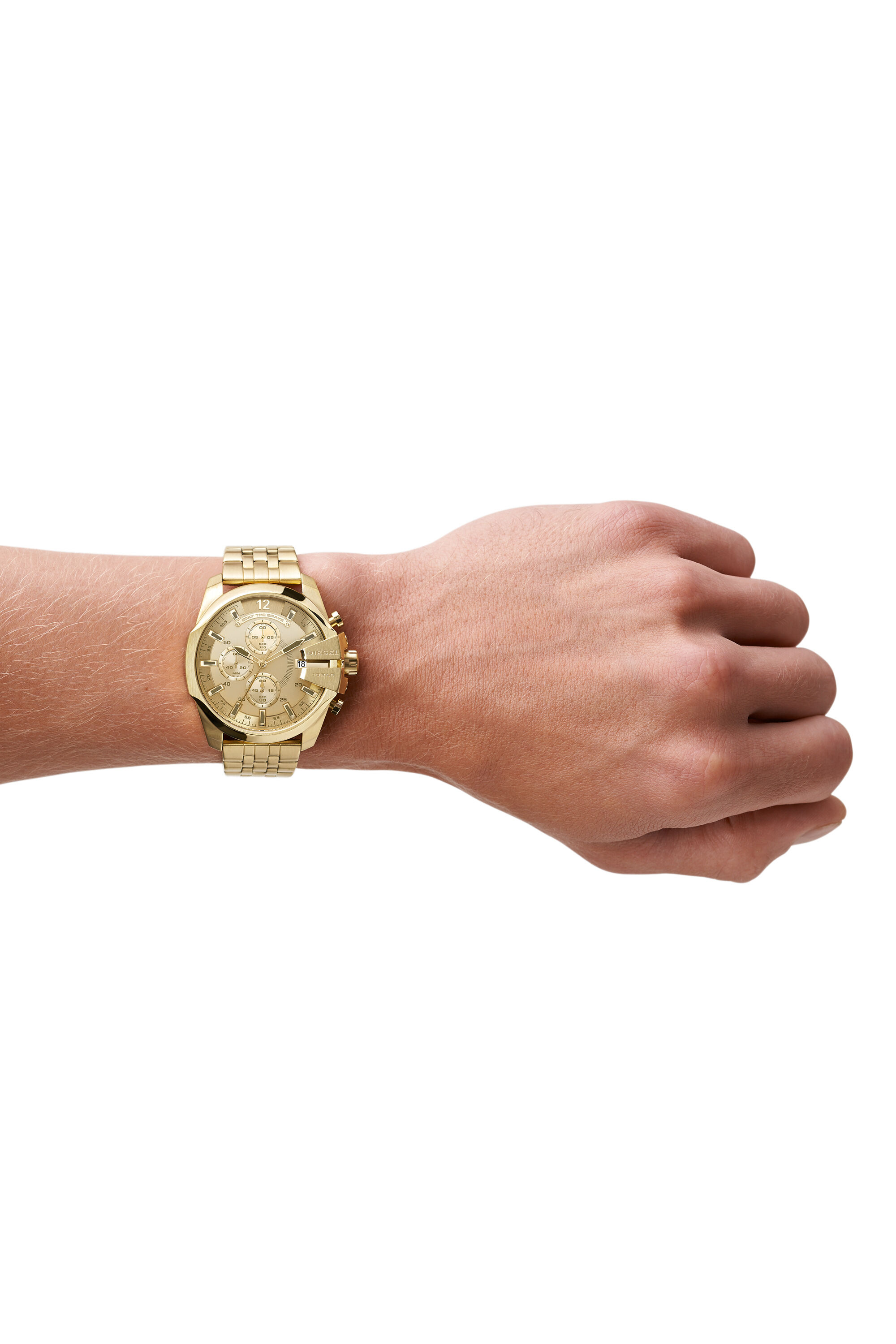 Diesel - DZ4565, Male's Baby Chief chronograph gold-tone stainless steel watch in Gold - 4