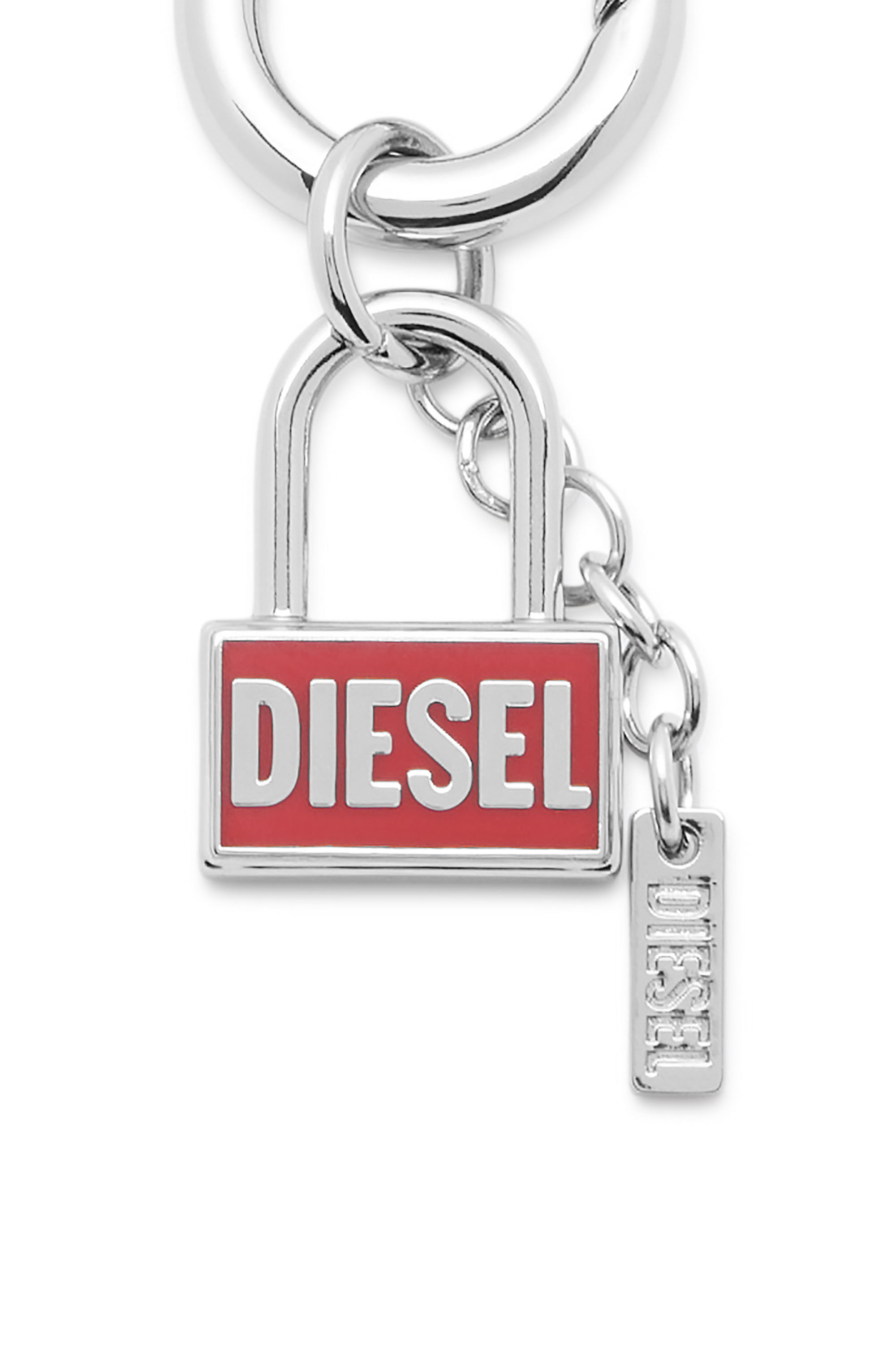 Women's Metal keyring charm with padlock design | Silver | Diesel