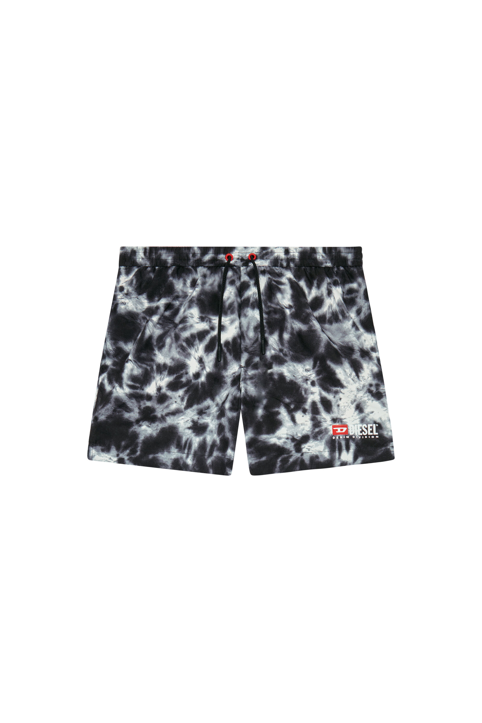 Diesel - BMBX-KEN-37, Male's Mid-length swim shorts with tie-dye print in Black - 4