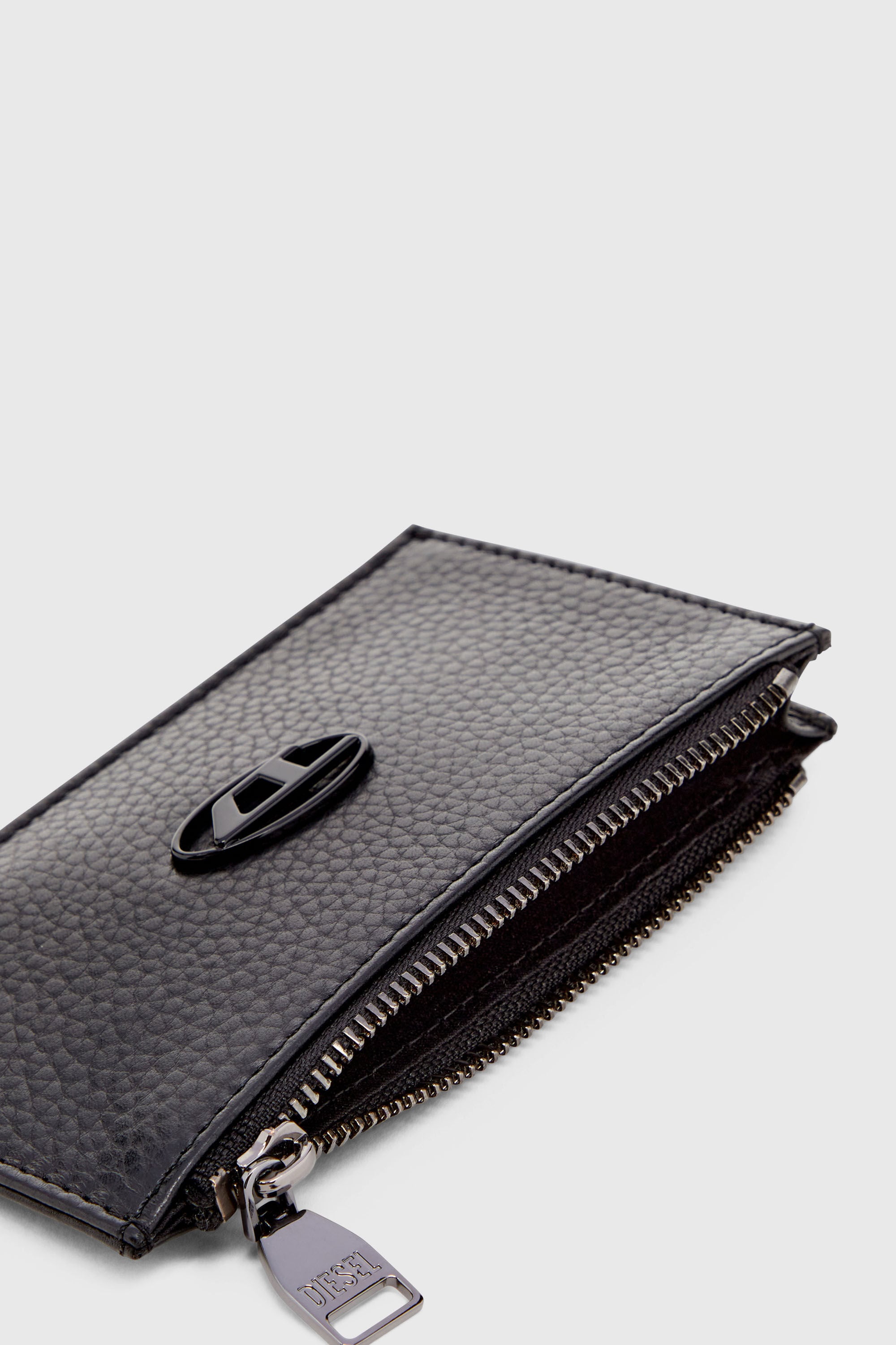 Diesel - HISSU EVO CARD HOLDER III, Tarjetero plano de cuero granulado Hombre in Negro - 3