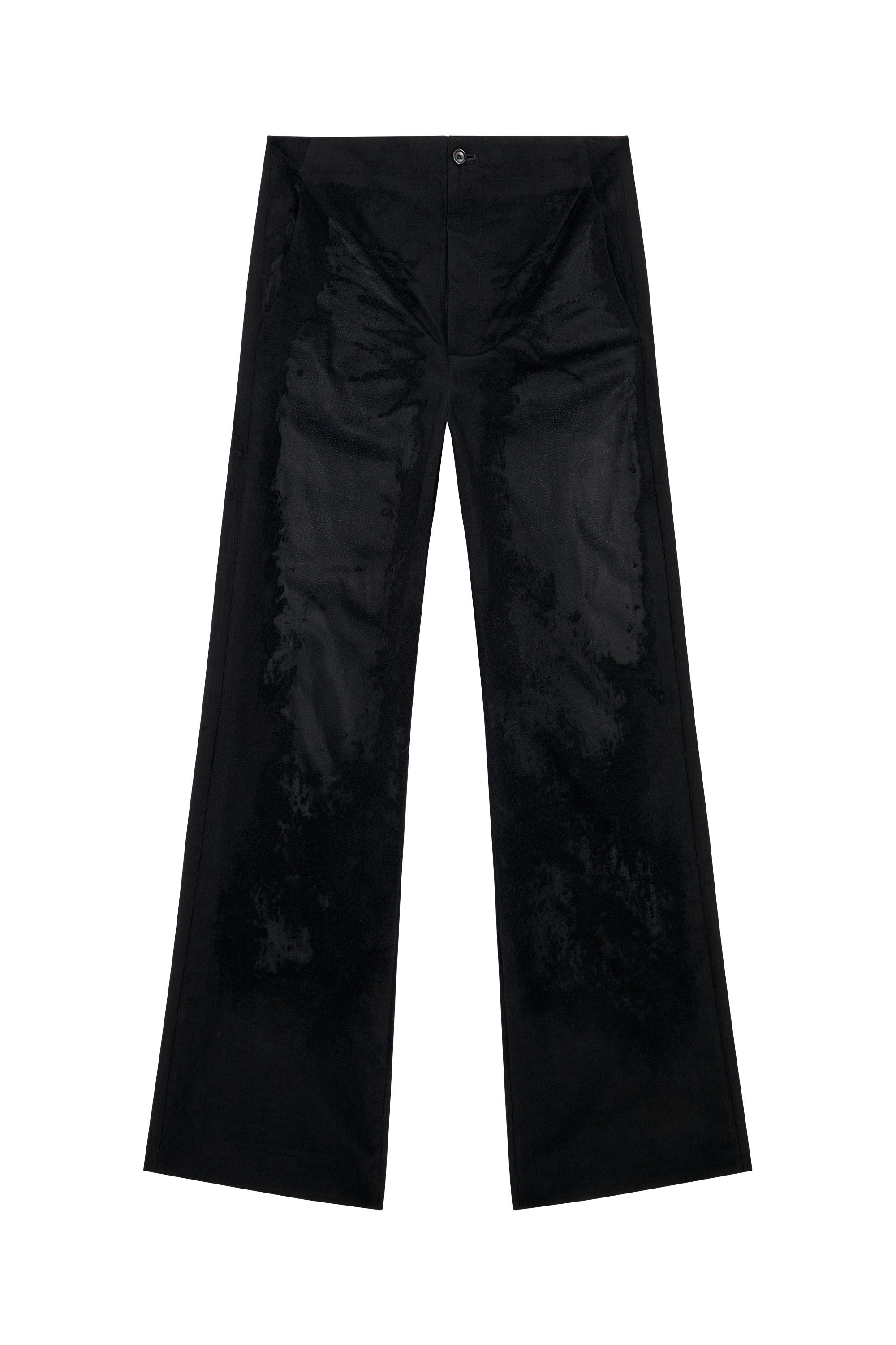 Diesel - P-STANLY-A, Male's Pants in burn-out cool wool in Black - 2