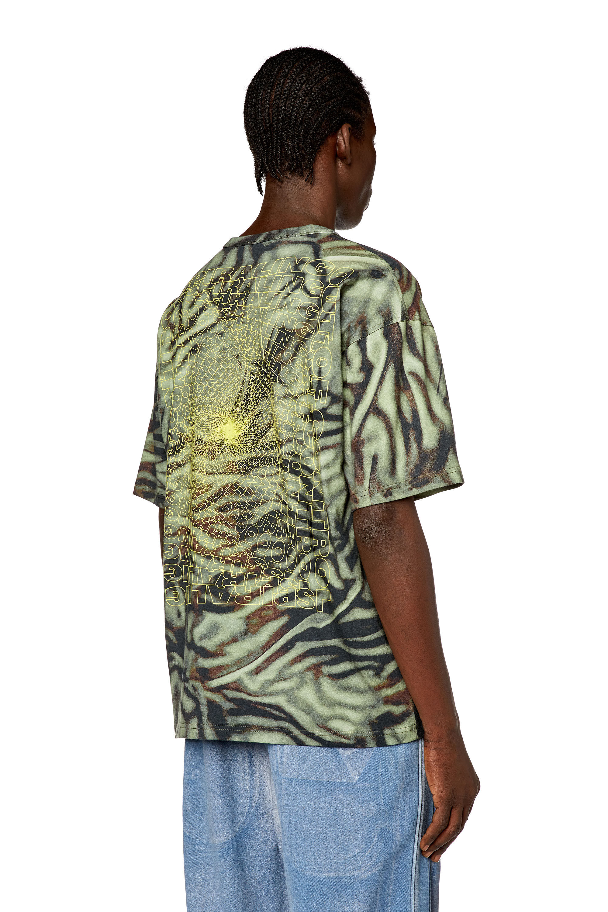 Diesel - T-BOXT-N3, T-shirt avec imprimé camouflage zébré Homme in Vert - 4