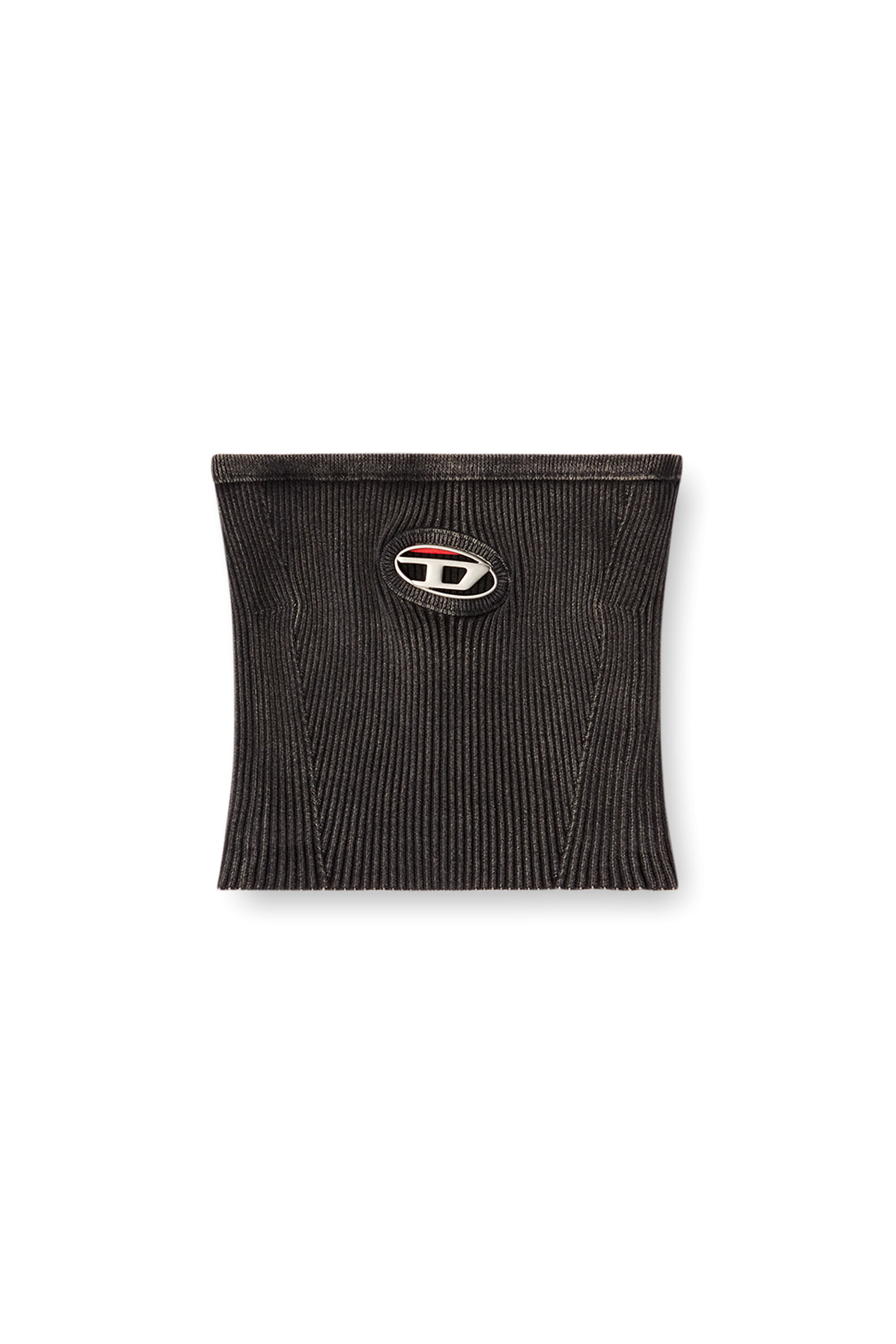 Women's Knit tube top with cut-out logo | Black | Diesel