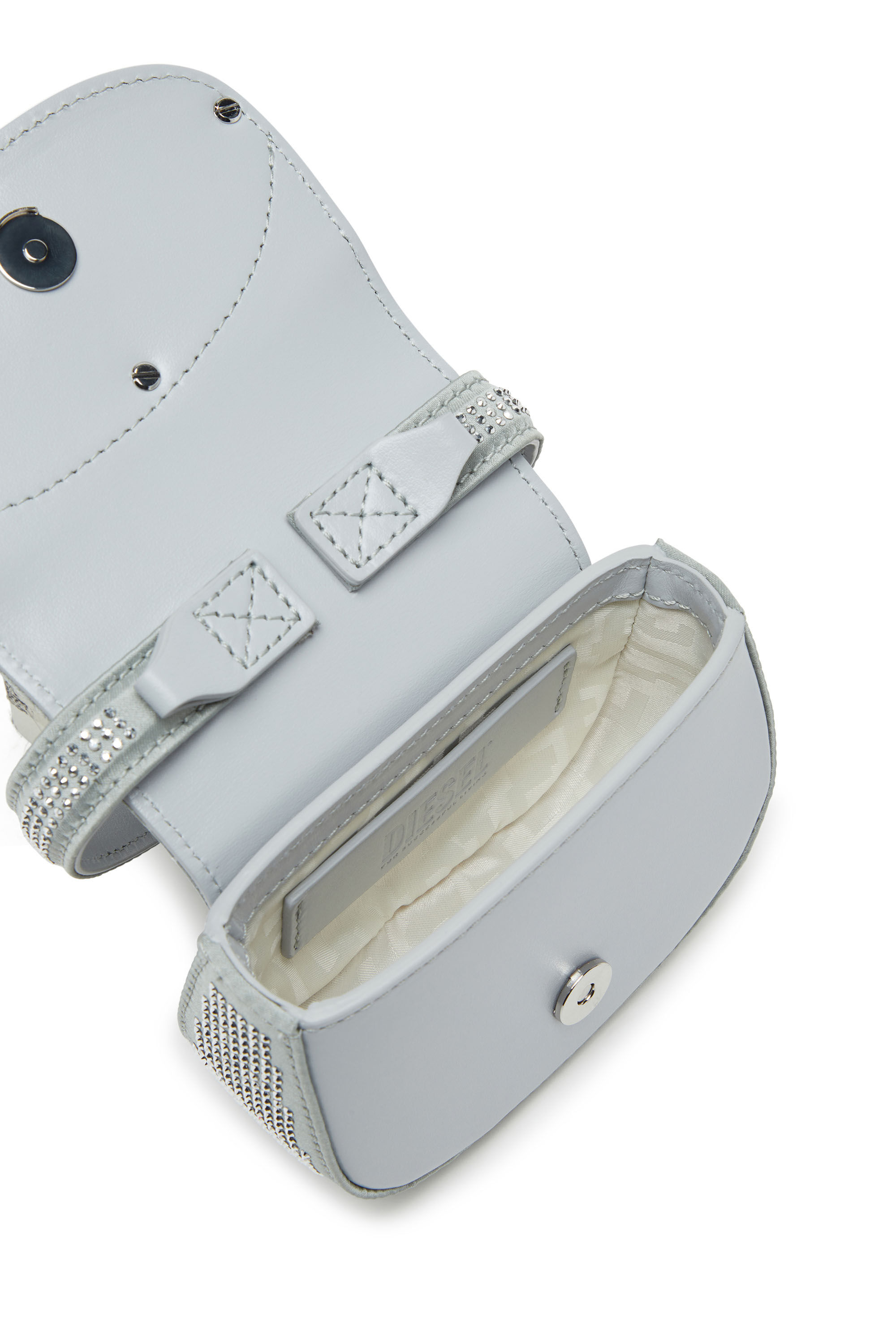 Diesel - 1DR XS, 1DR XS Cross Bodybag - Mini sac iconique en satin cristal Femme in Gris argenté - 2