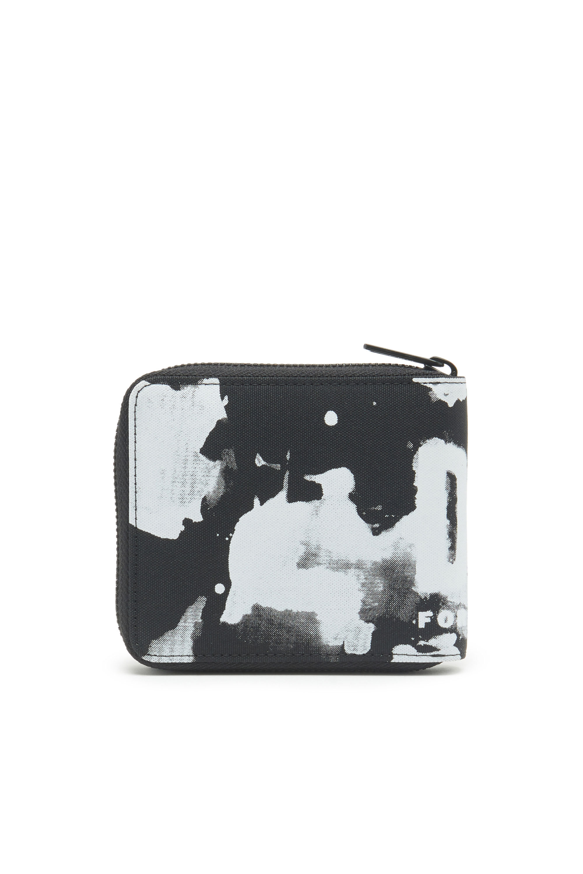 Women's Zip wallet in logo-print fabric | Black | Diesel