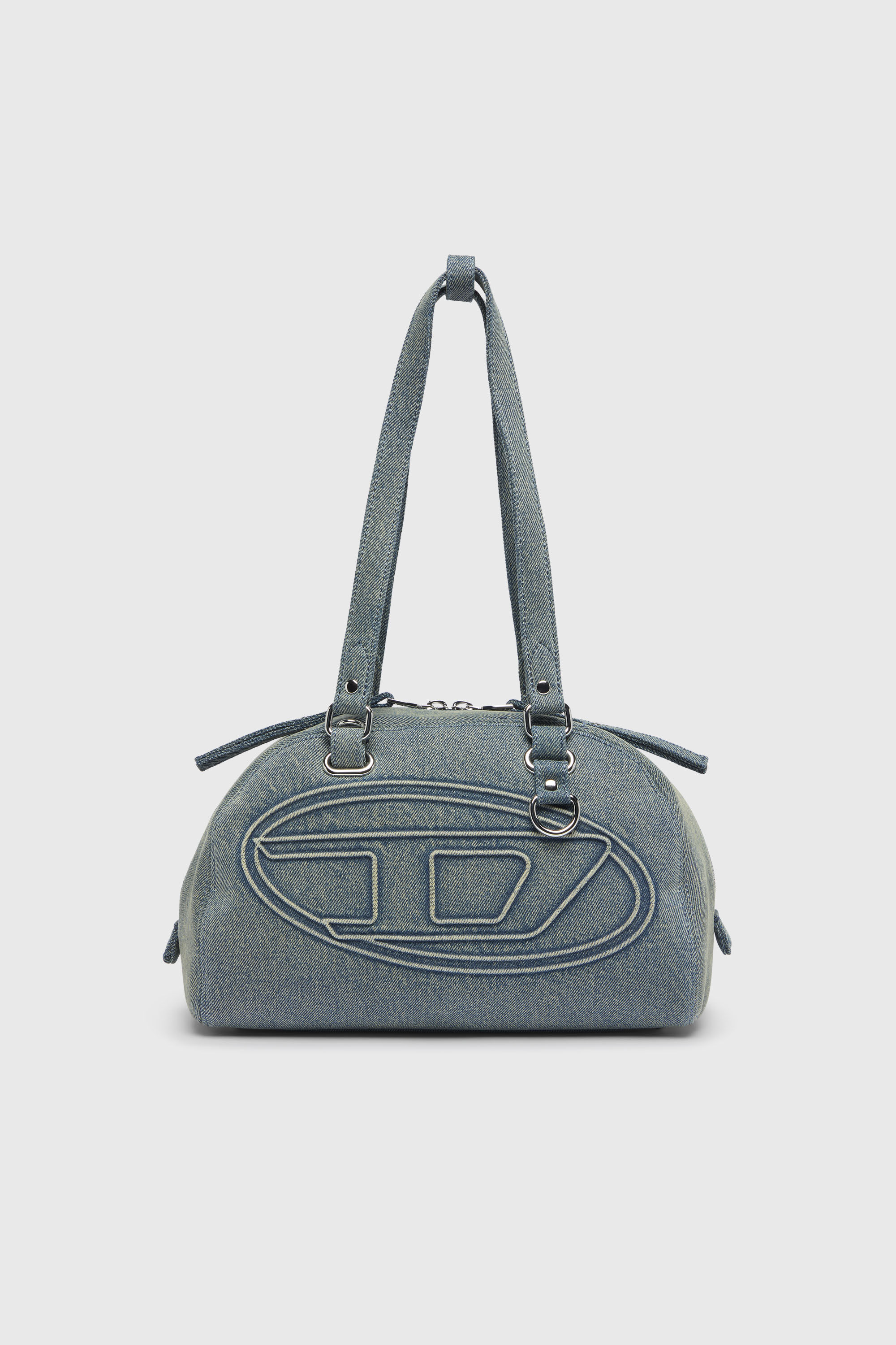 Women's 1DR Dome-Shoulder bag in denim with Oval D logo | Blue