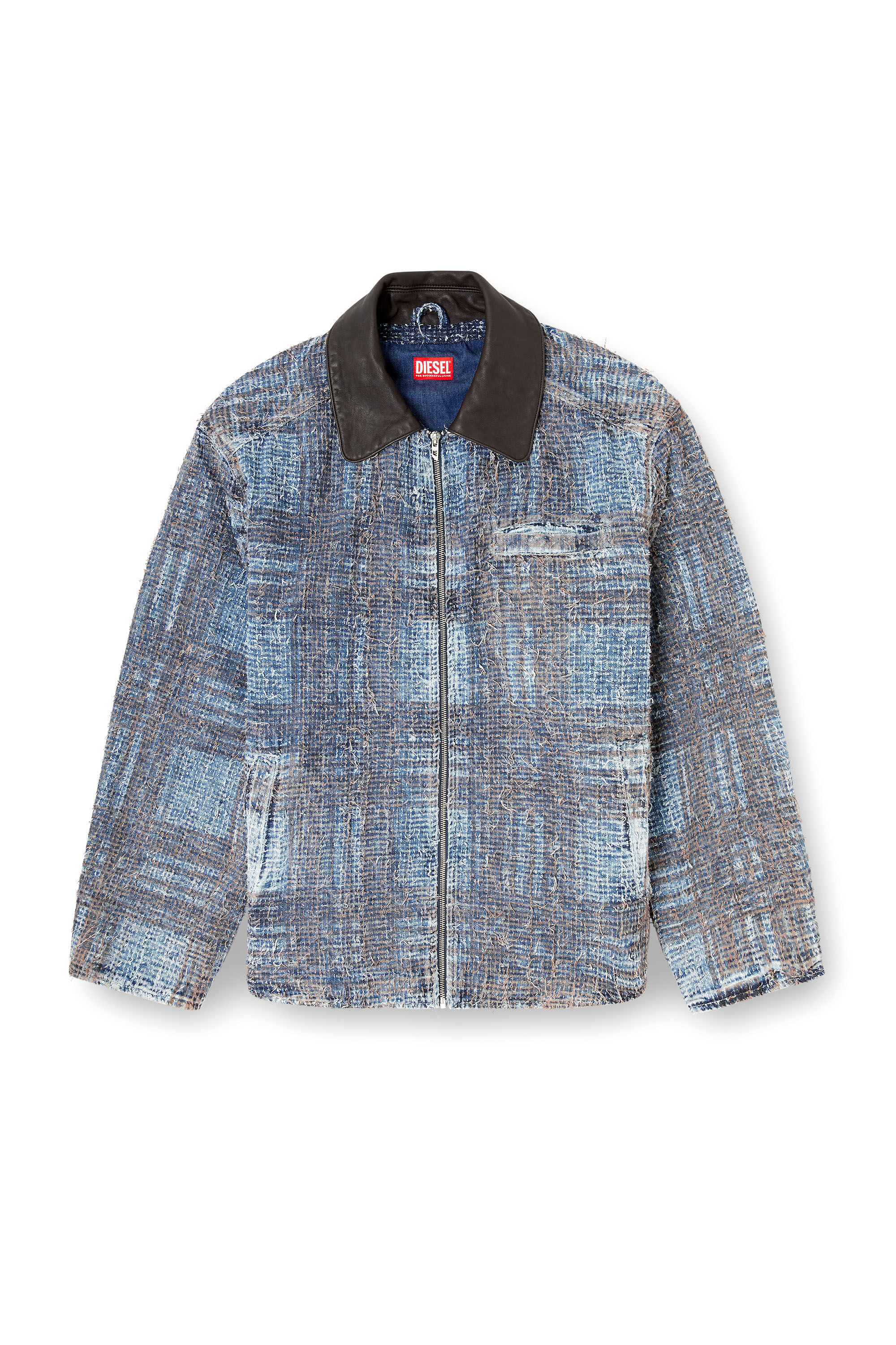 Men's Jacket in graphic bouclé denim | Multicolor | Diesel