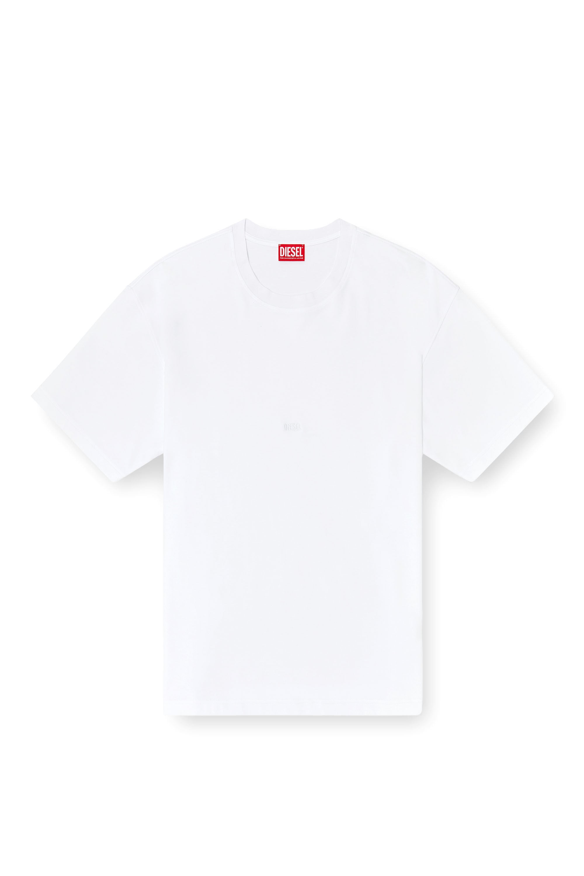 Diesel - T-BOXT-AA16, Man's Cotton-interlock T-shirt with logo embroidery in White - 2