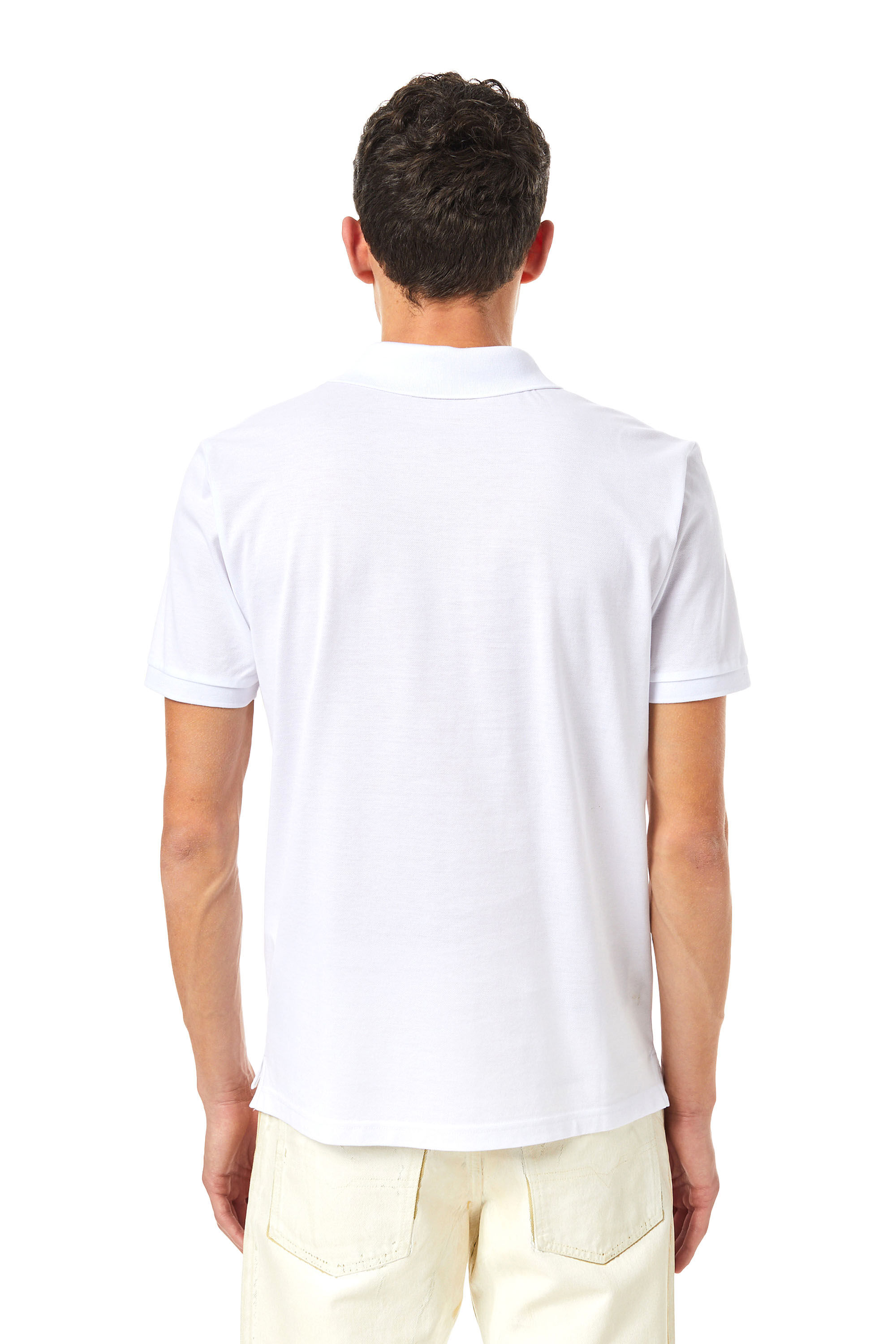 Diesel - T-SMITH-DOVAL-PJ, Male's Polo shirt with oval D patch in White - 4