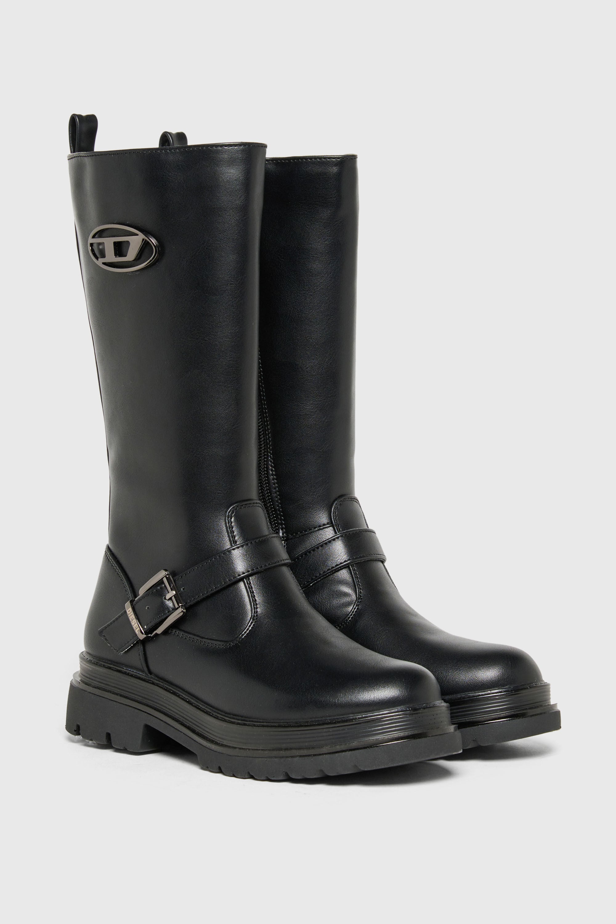 Diesel - D-KRILTY, Woman's D-Krilty - High boots with buckle detail in Black - 2