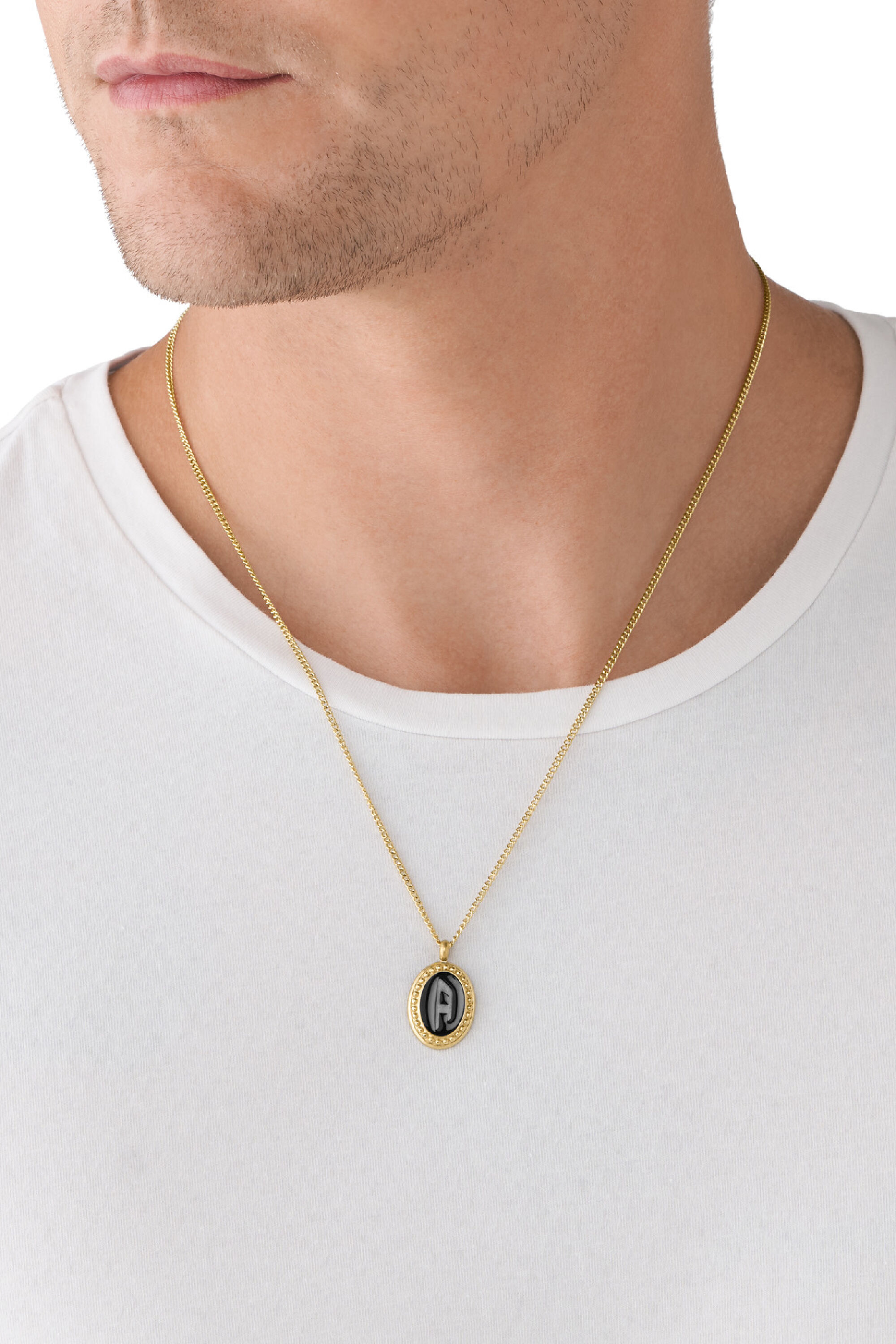Women's Gold stainless steel pendant necklace | Gold | Diesel