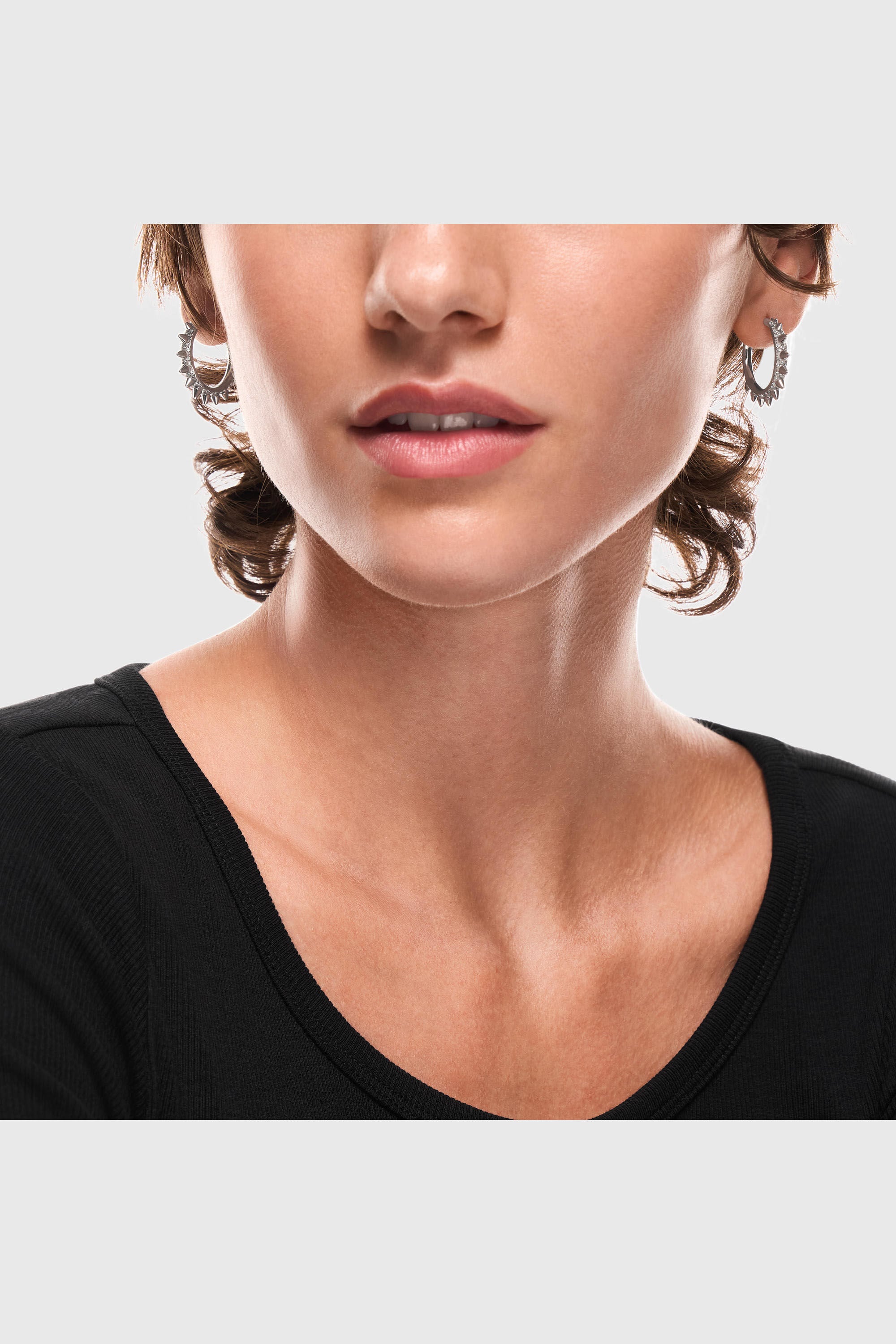 Diesel - DX1722040, Boucles d&rsquo;oreilles cr&eacute;oles en acier inoxydable Mixte in Gris argent&eacute; - 3