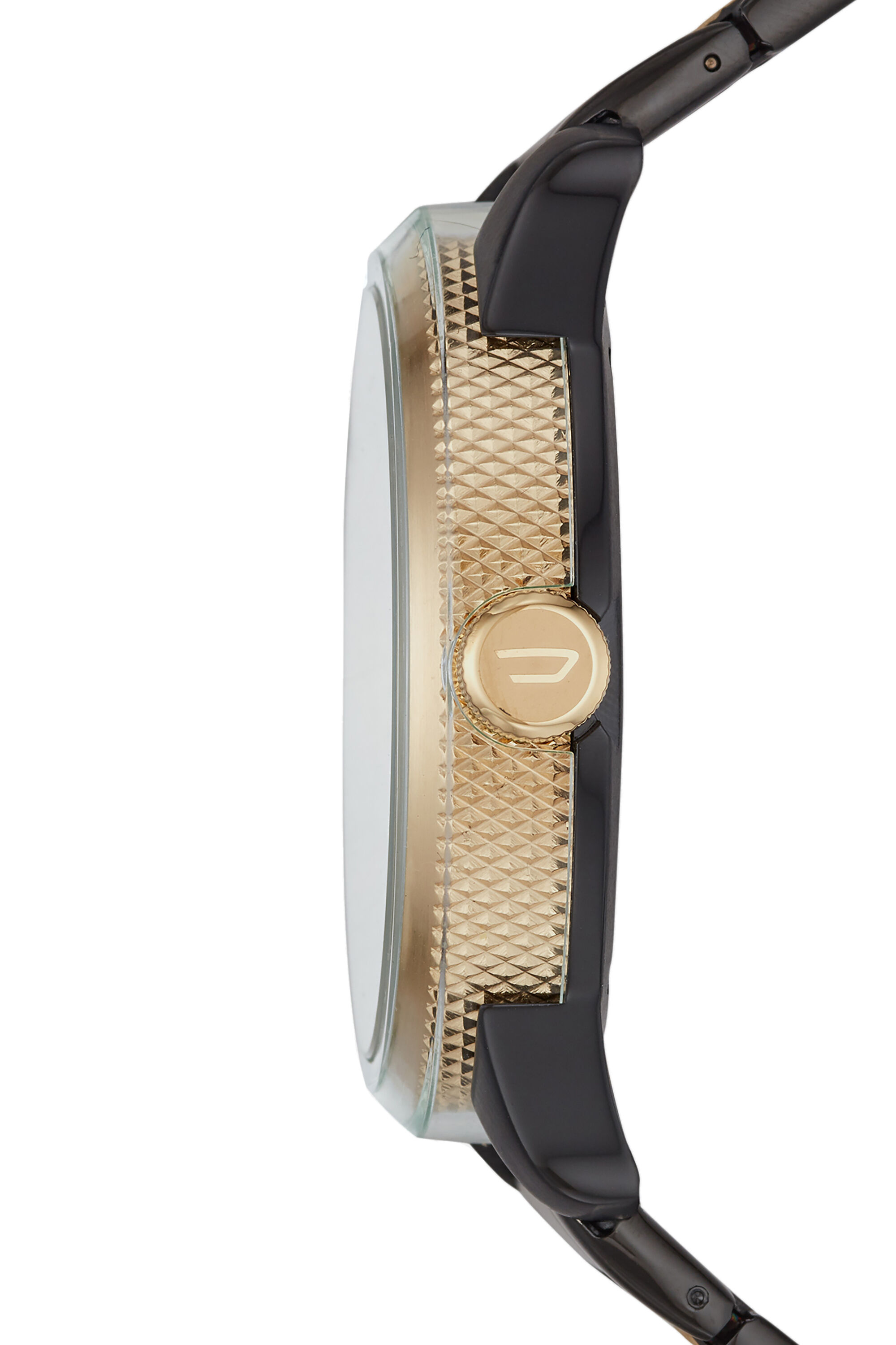 Diesel - DZ1877, Man's Three-hand stainless steel watch in Black/Gold - 2