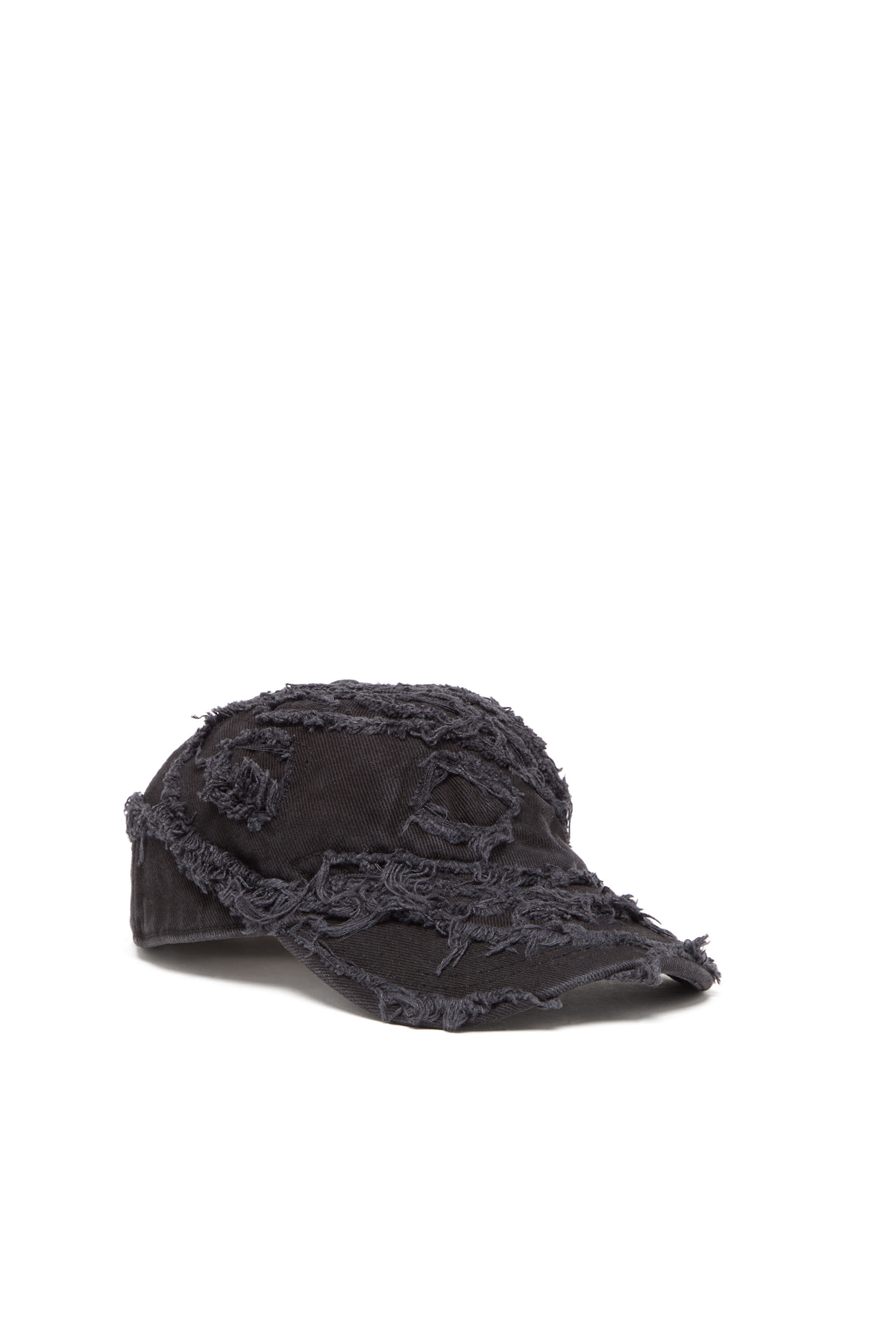 Diesel - C-OBIS, Casquette de baseball avec logo Oval D effiloché Homme in Noir - 1