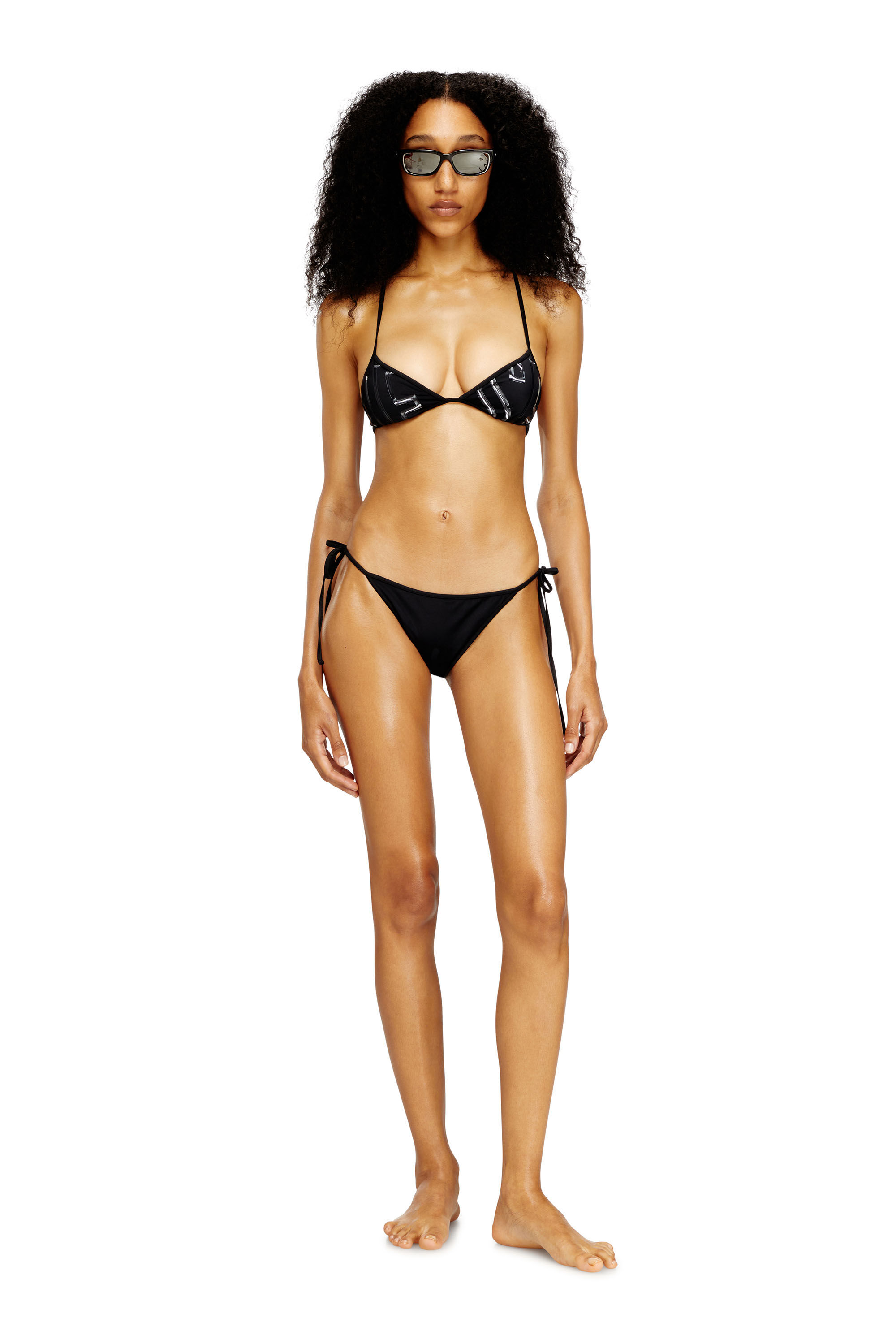 Women's Bikini top with graphic print | Black | Diesel