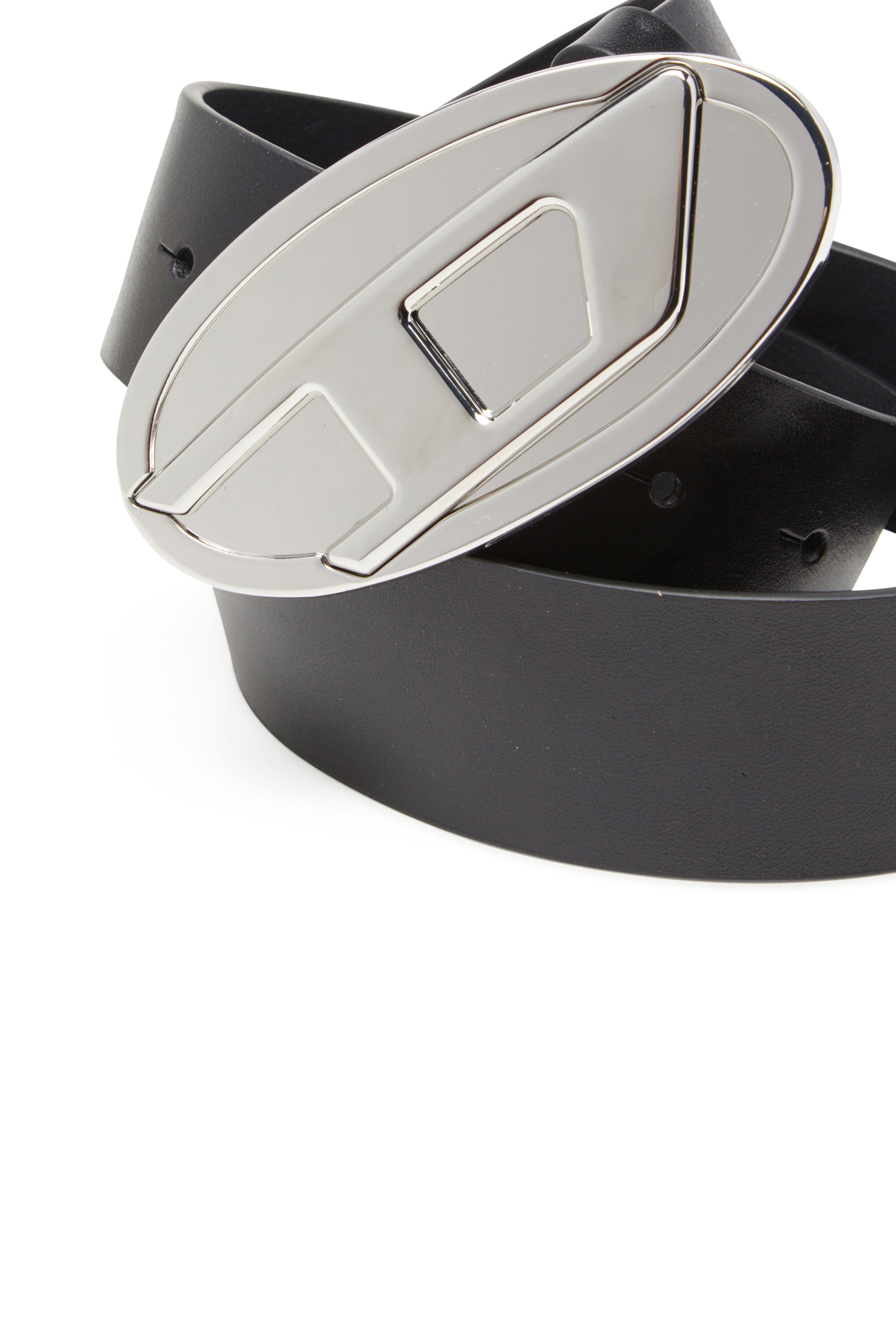 Women's 4cm leather belt with Oval D plaque | Black | Diesel
