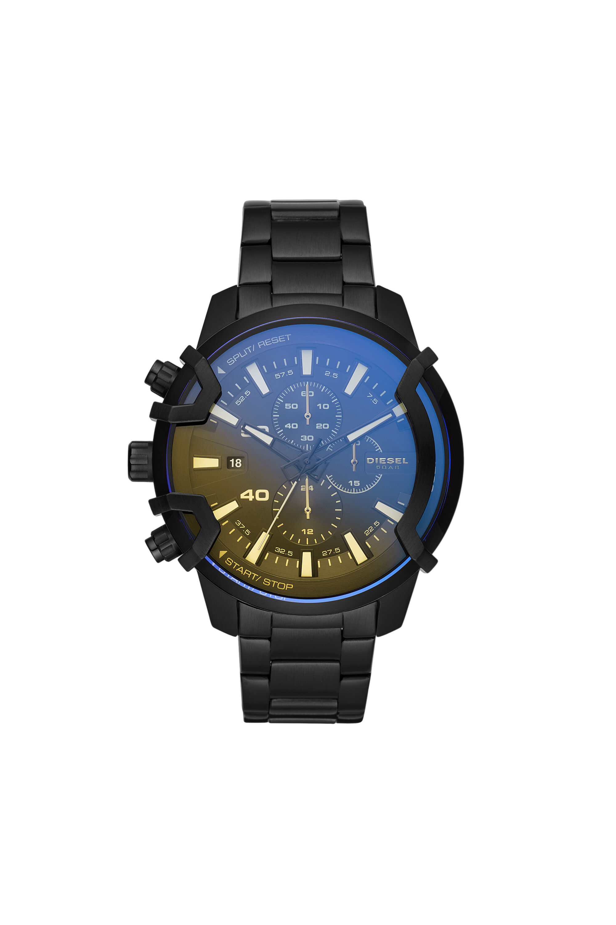 Diesel - DZ4529, Montre chronographe Griffed en acier inoxydable noir Homme in Noir - 1