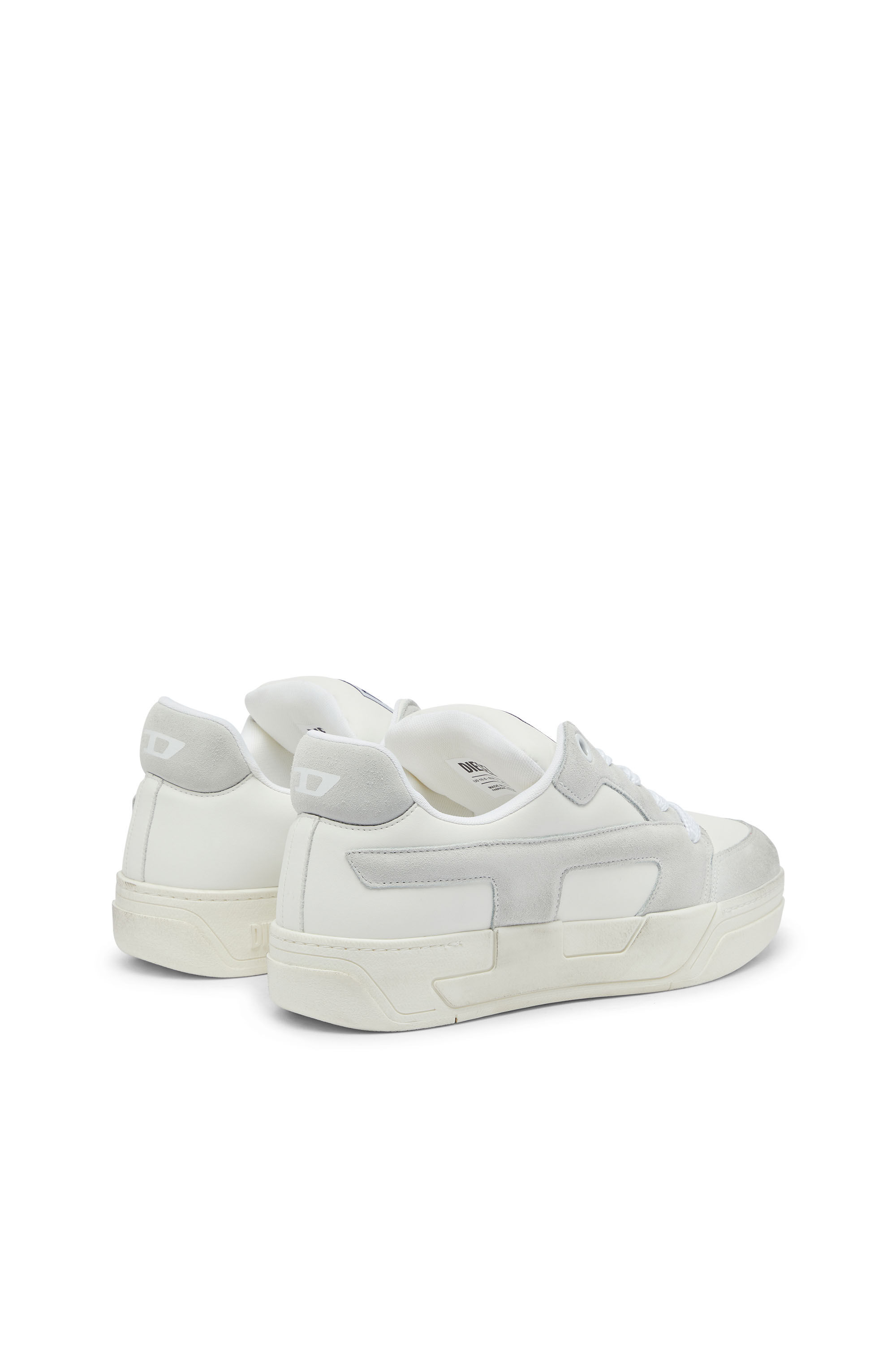 Diesel - S-D-OLLIE LOW, S-D-Ollie - Zapatillas desgastadas de piel y ante Hombre in Blanco - 3