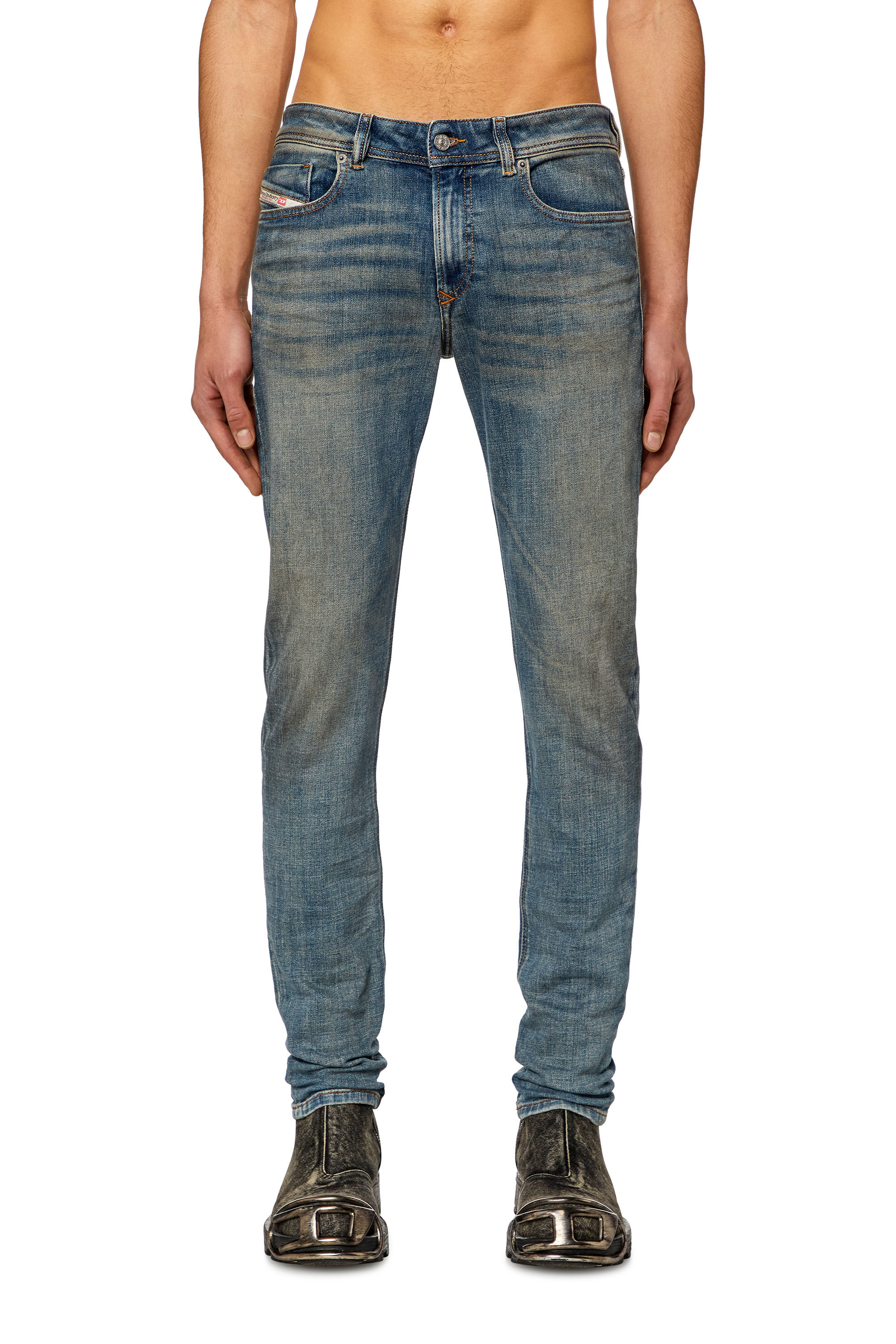 Diesel - Skinny Jeans 1979 Sleenker 09H69 Homme, Bleu Foncé - Image 3