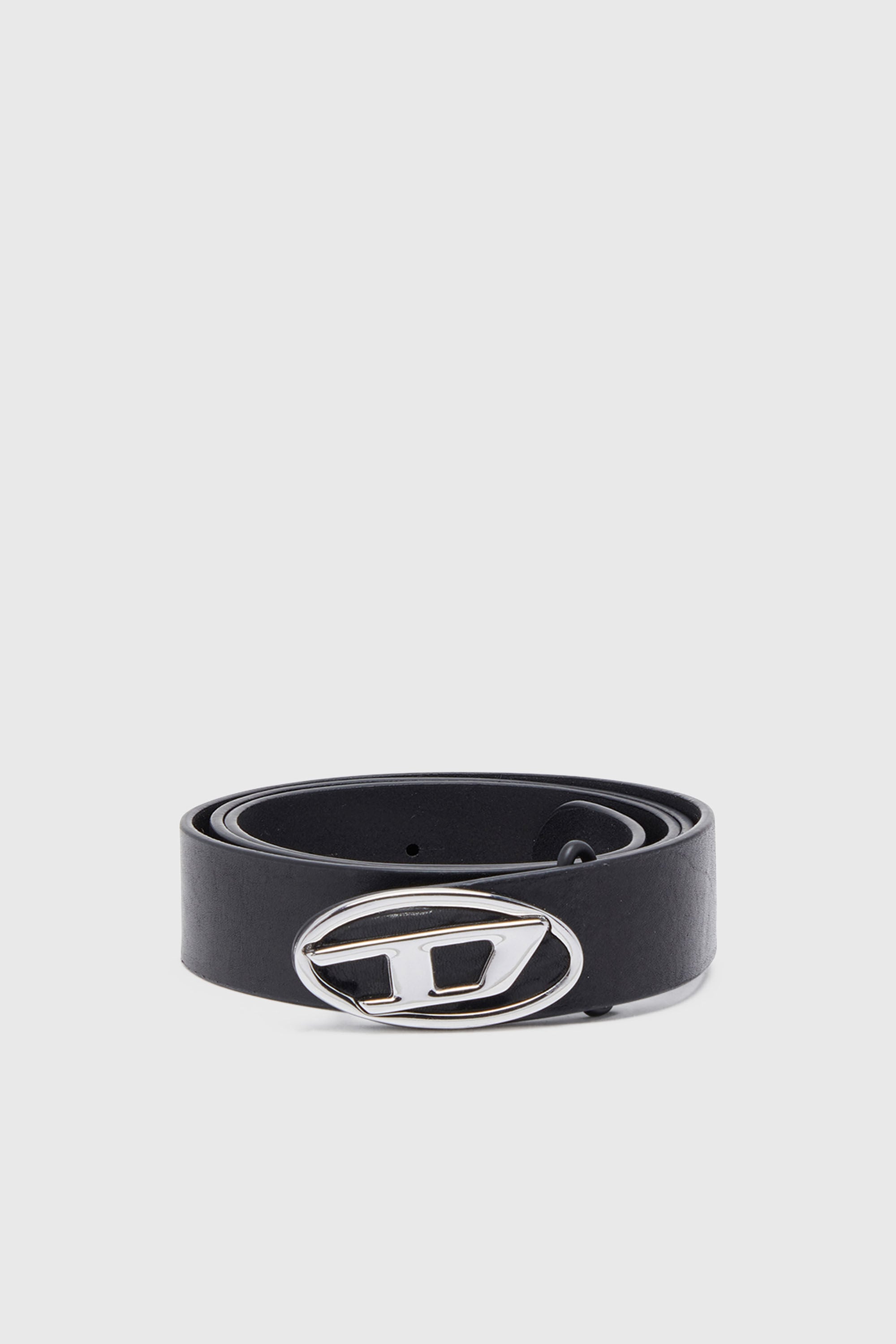 Men's 2.9cm leather belt with oval d logo | Black | Diesel US
