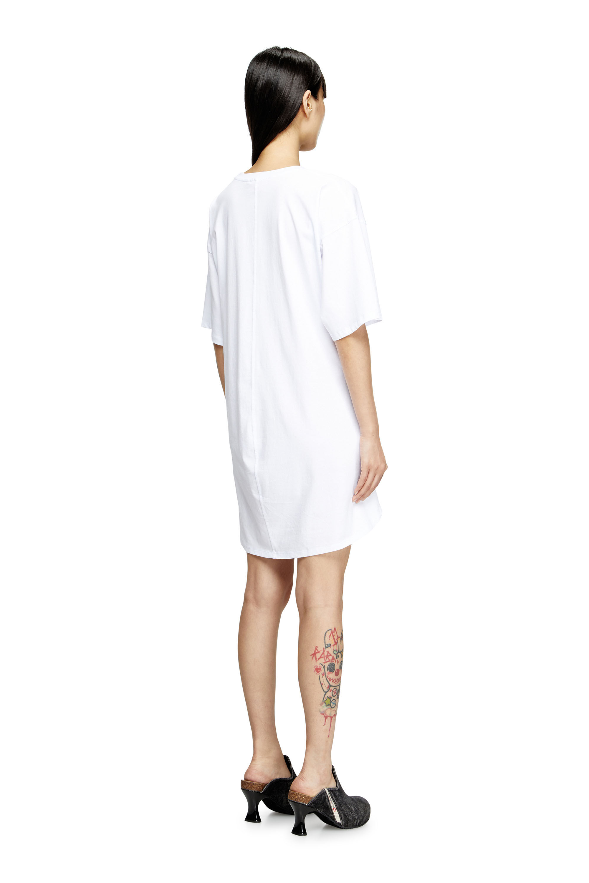 DIESEL>>ディーゼル D-Eivor タイフロント Tシャツドレス D-EIVOR T-shirt dress with tie front｜ブラック｜ウィメンズ