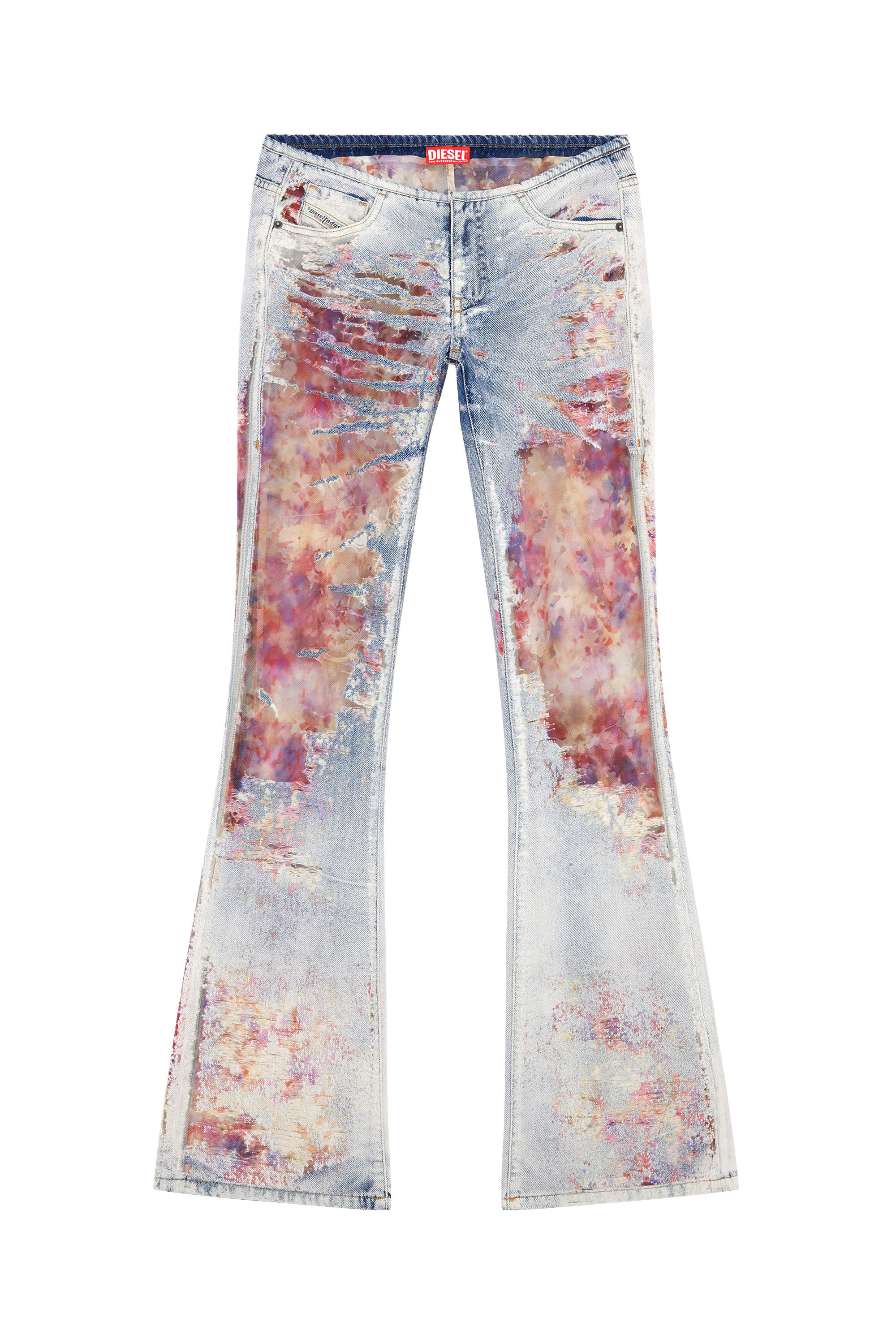 Diesel - Woman's Bootcut Jeans D-Shark 068MY, Blue/Pink - 2