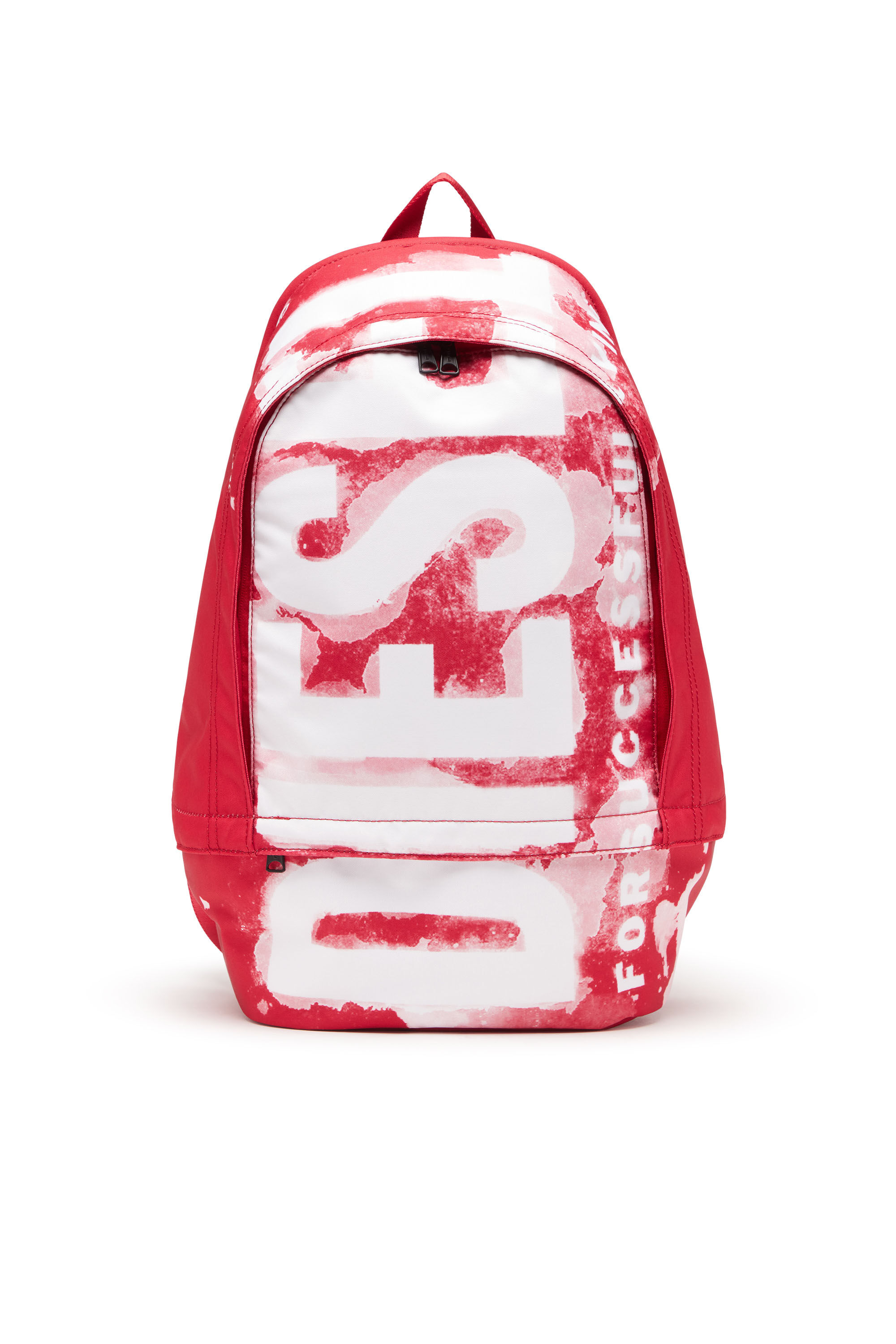 Diesel - RAVE BACKPACK X, Rave Backpack X - Sac à dos en tissu avec imprimé à logo Homme in Rouge - 1