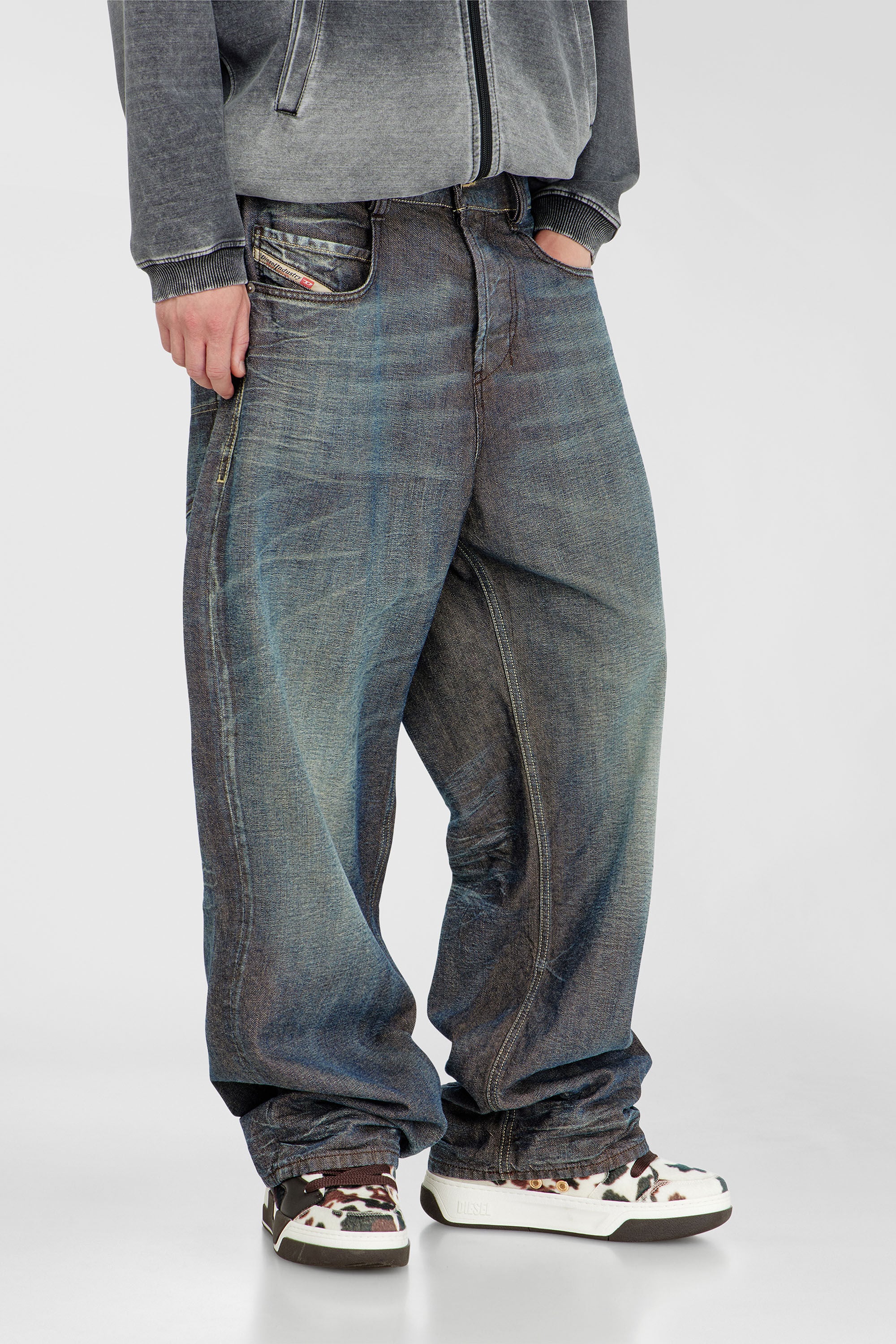 Diesel - Relaxed Jeans 1997 D-Enim-M 007EM Mixte, Bleu Fonc&eacute; - Image 9