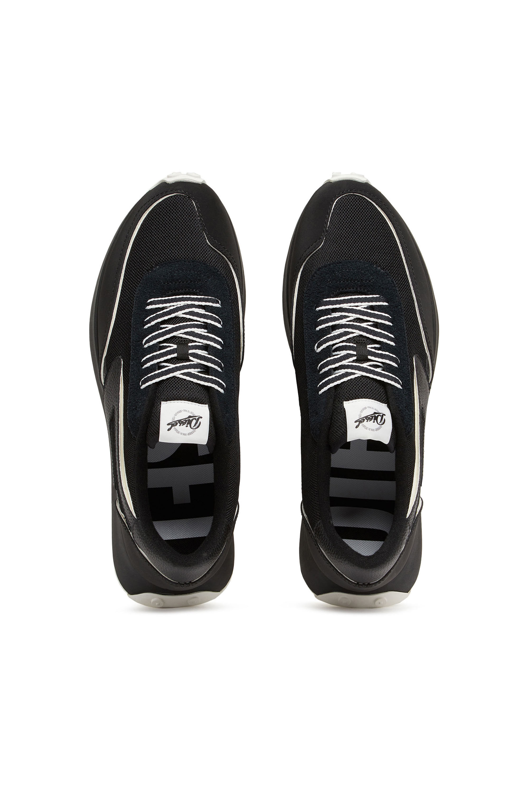 Diesel - S-RACER LC, Man's S-Racer Lc - Sneakers in mesh, suede and leather in Black - 4