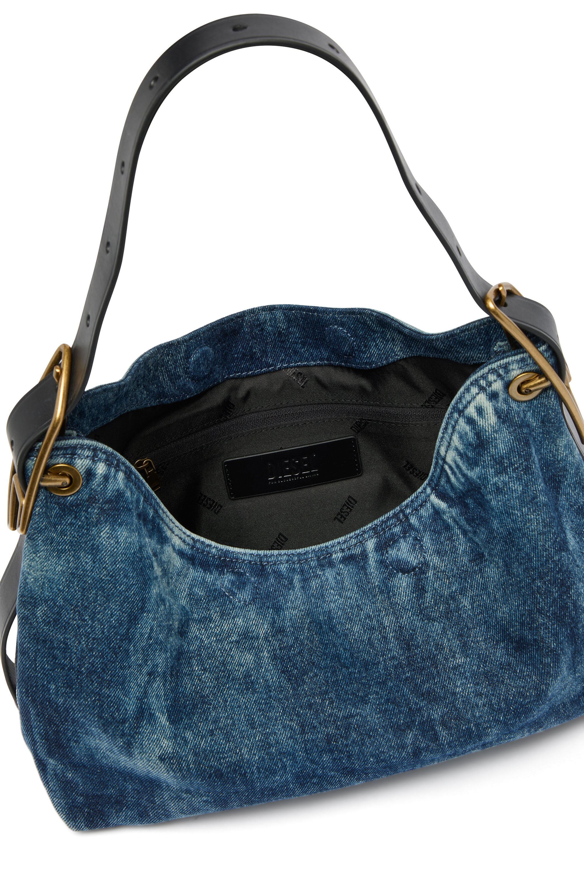 Women's D-Line-Denim shoulder bag | Blue | Diesel {{Country}}