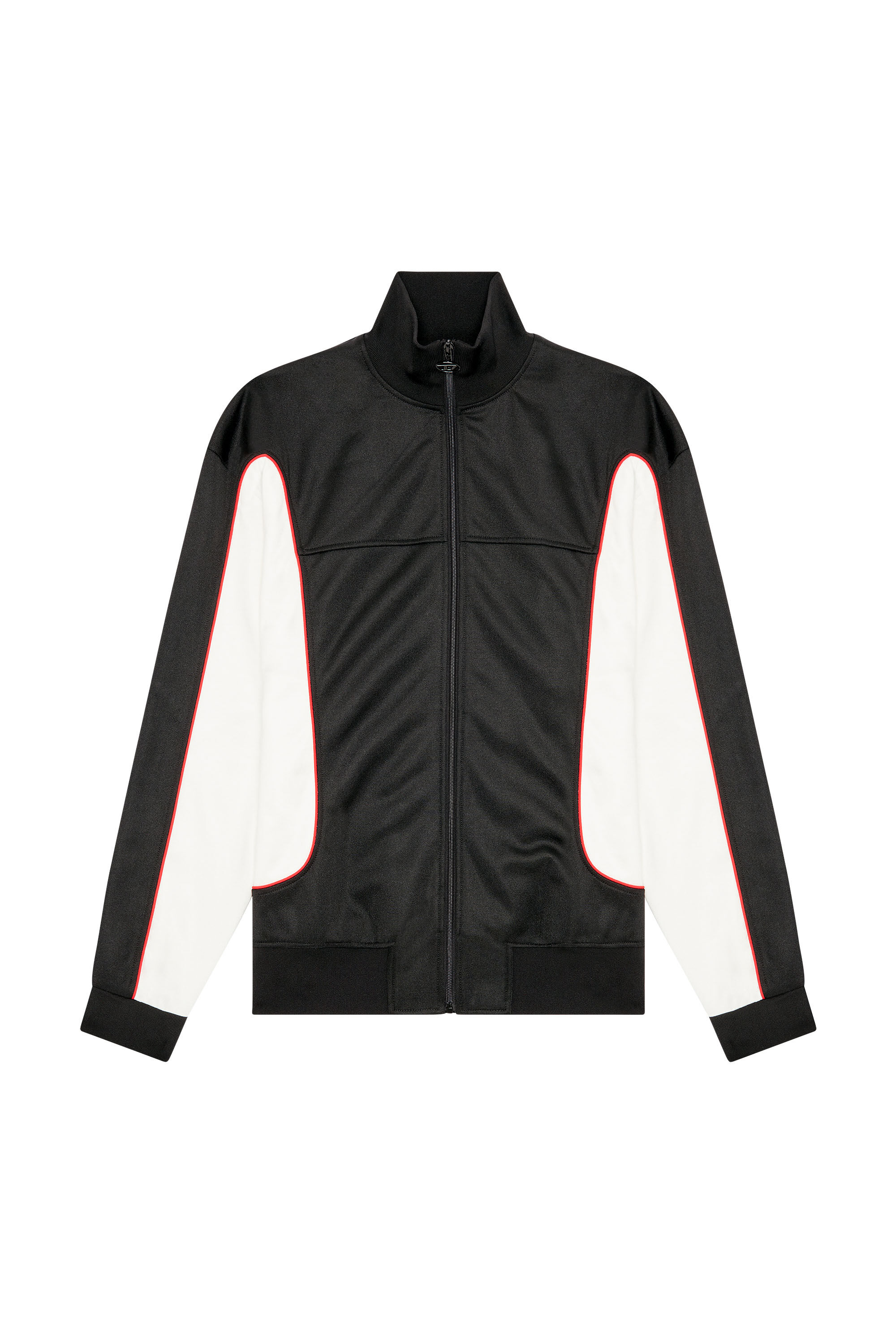 Diesel - S-RELIK, Male's Track jacket with colour-block sides in White/Black - 2