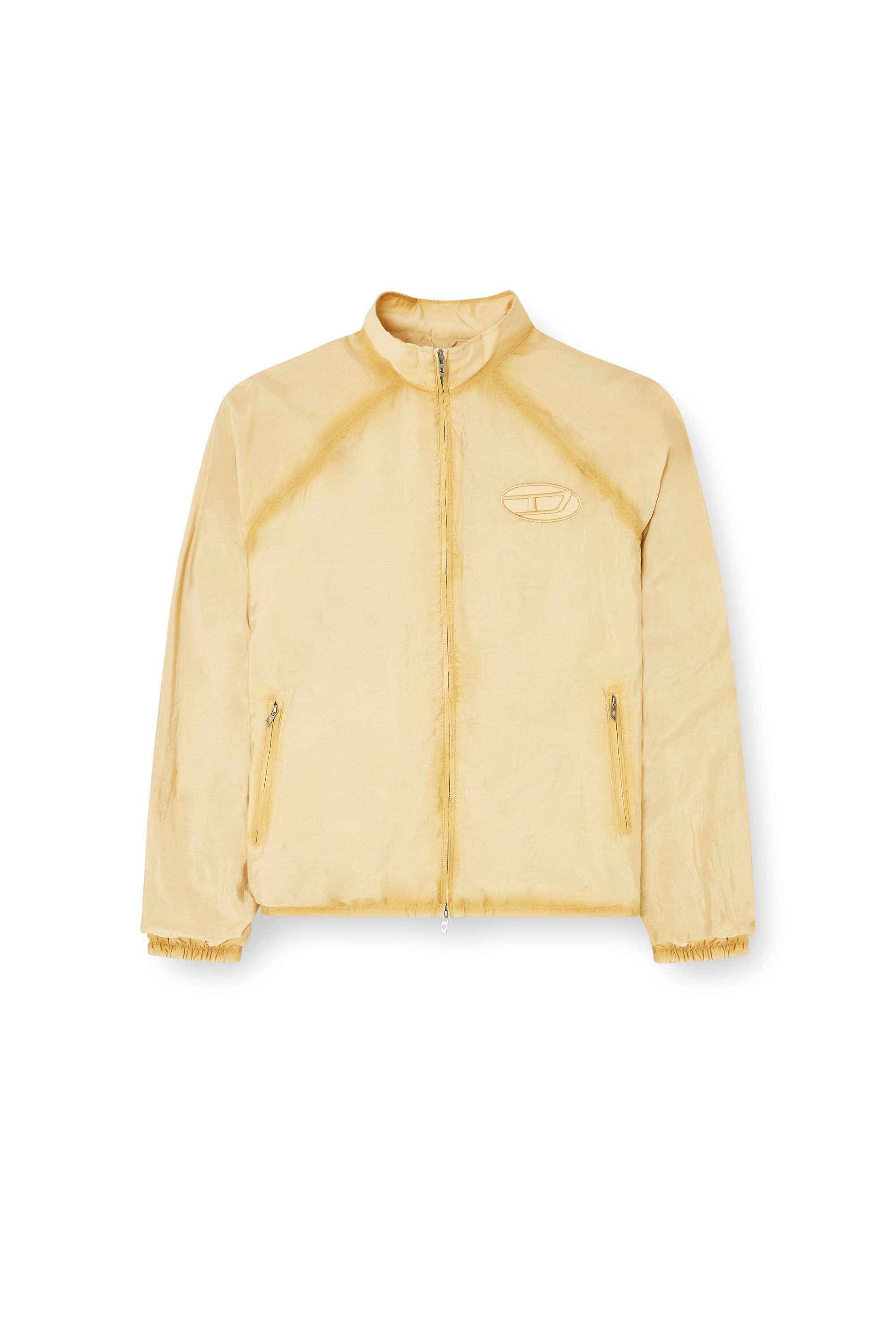 Diesel - J-HENRI-SOUVENIR, Male's Souvenir-style embroidered track jacket in Beige - 2