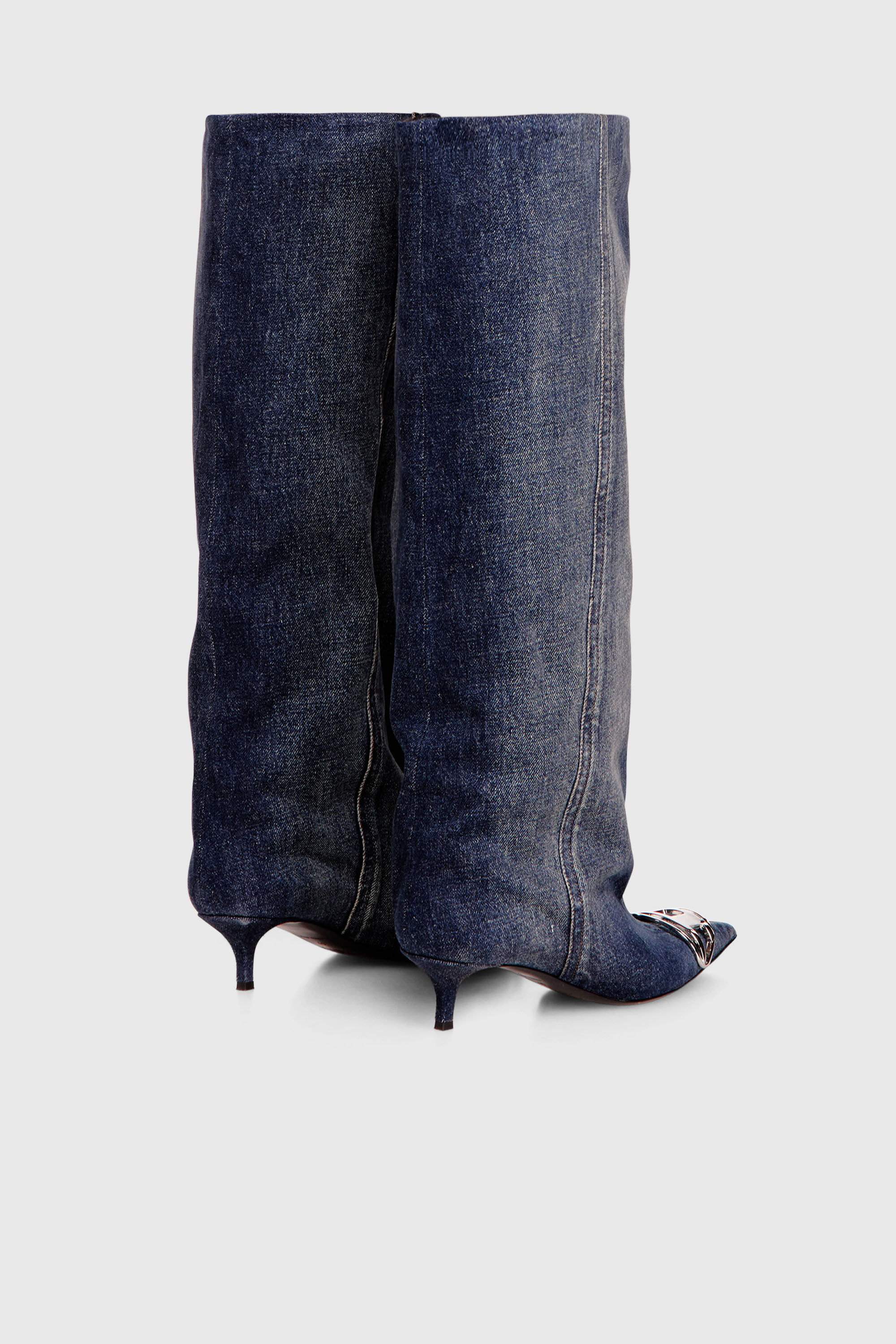 Women's D-Venus-Slouchy knee-high boot in denim | Blue | Diesel