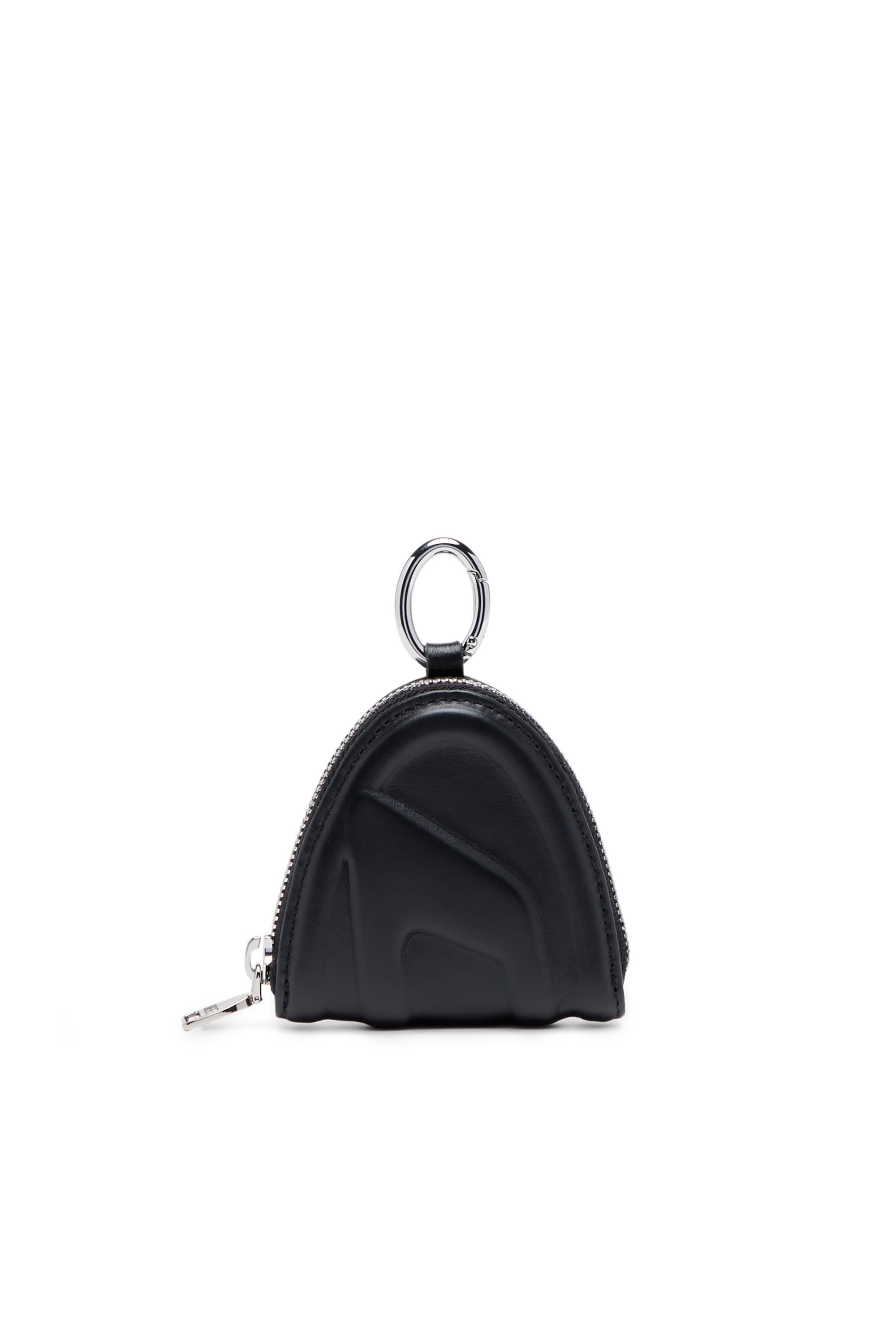 Diesel - COIN PURSE ZIP, Porte-monnaie en cuir avec logo embossé Mixte in Noir - 1