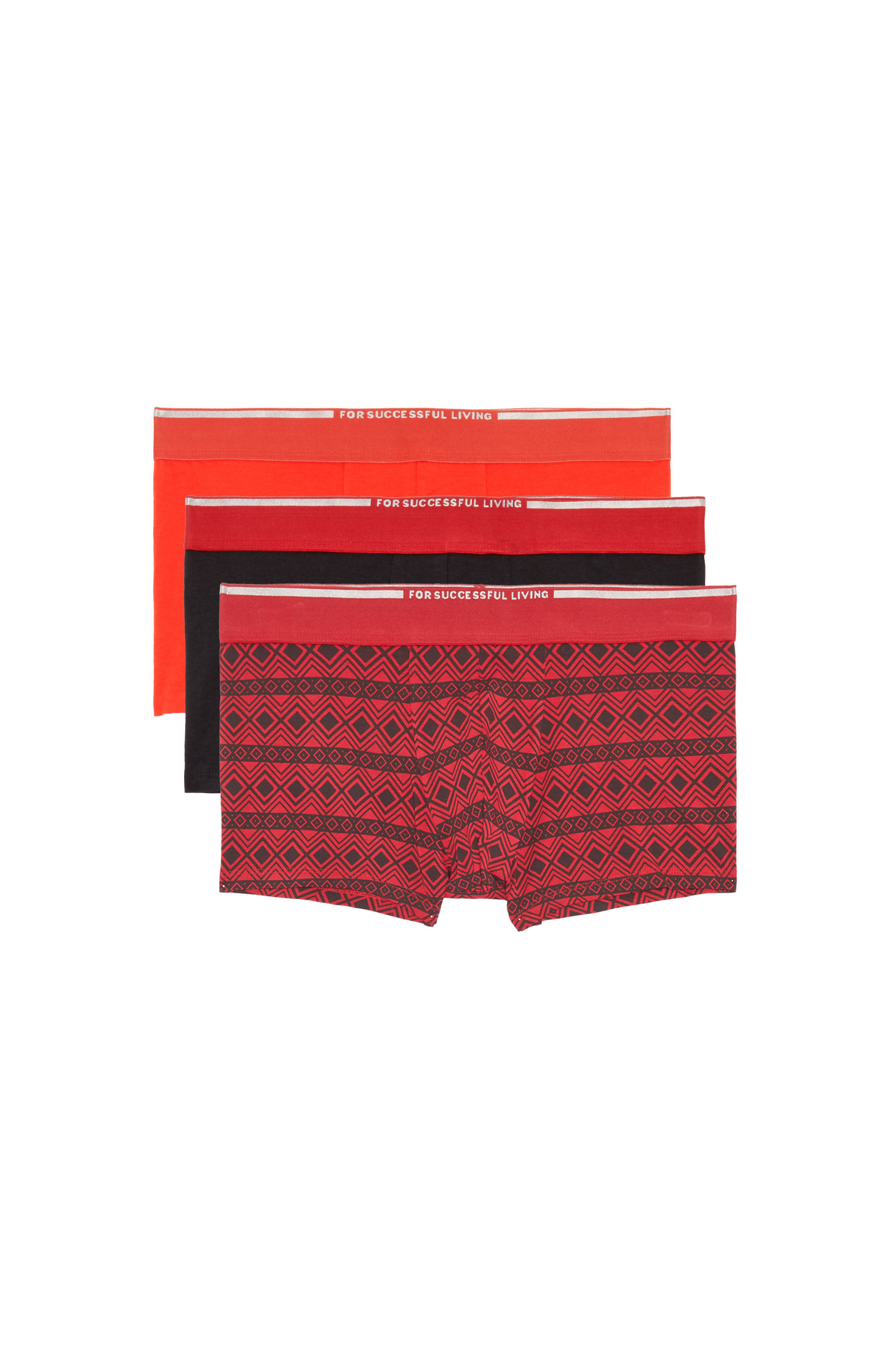 Diesel - UMBX-DAMIENTHREEPACK, Male's Three-pack boxer briefs with geometric print in Red - 1