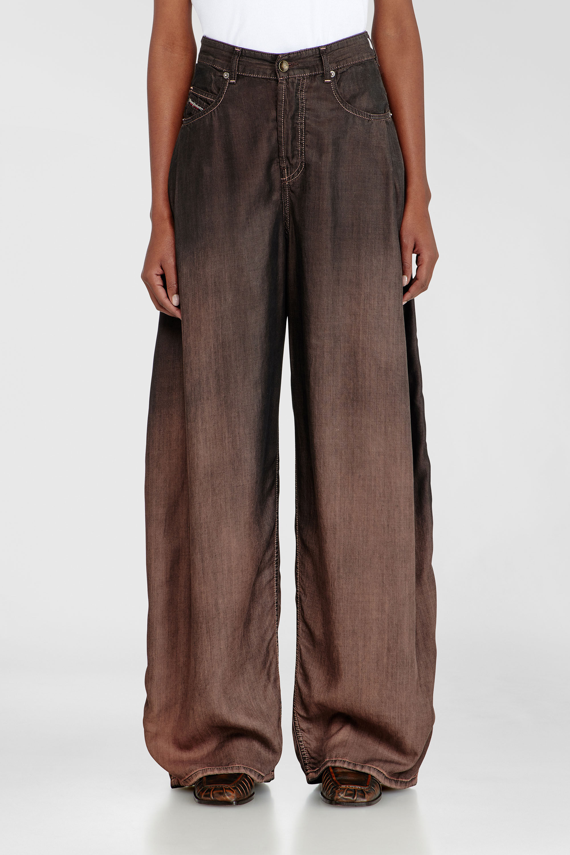 Women's Relaxed Jeans | High Waist 1987 D-Khelz | Brown | Diesel US