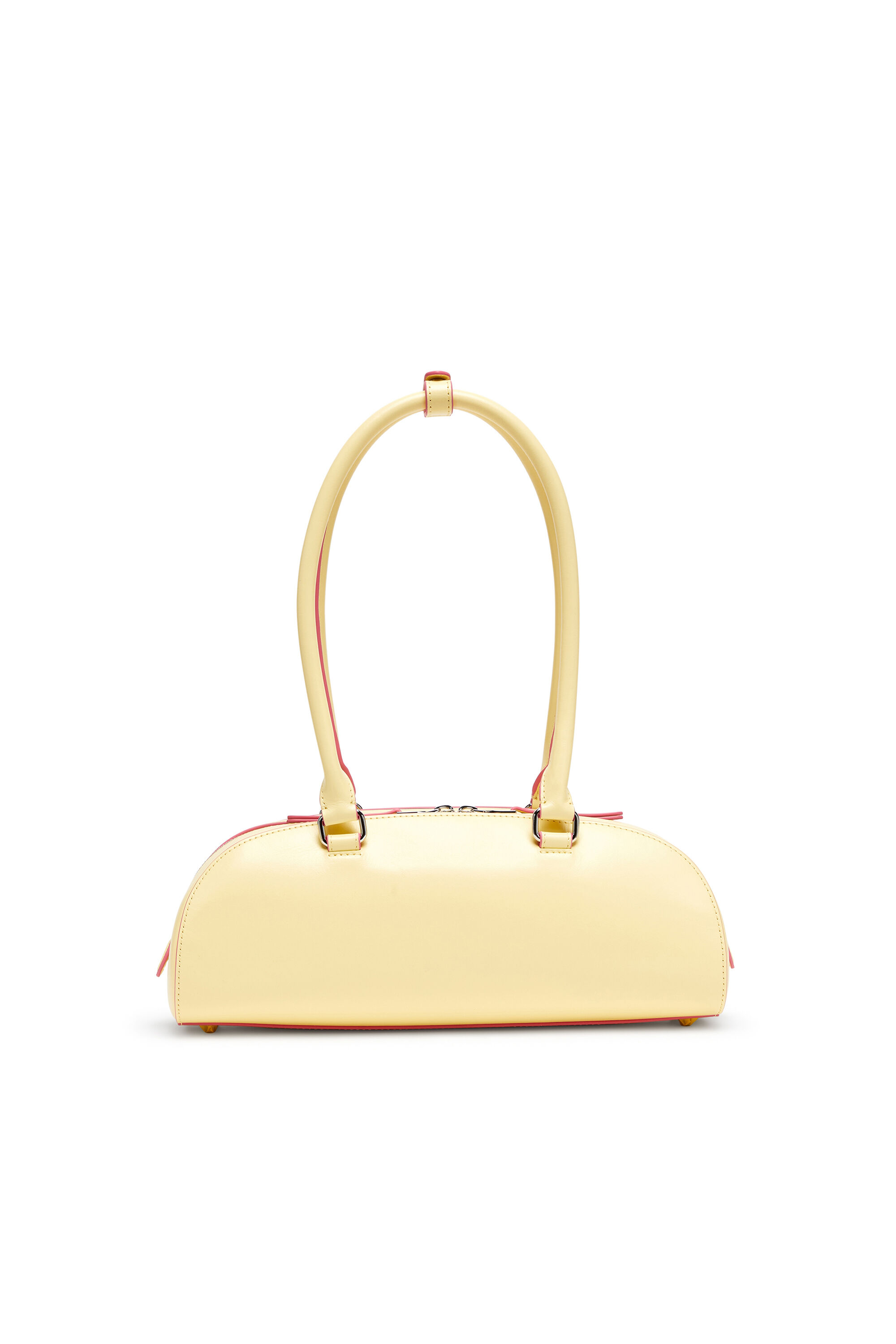 Diesel - 1DR DOME SHOULDER EW, Female's 1DR Dome - Elongated bowling bag in leather in Yellow - 2