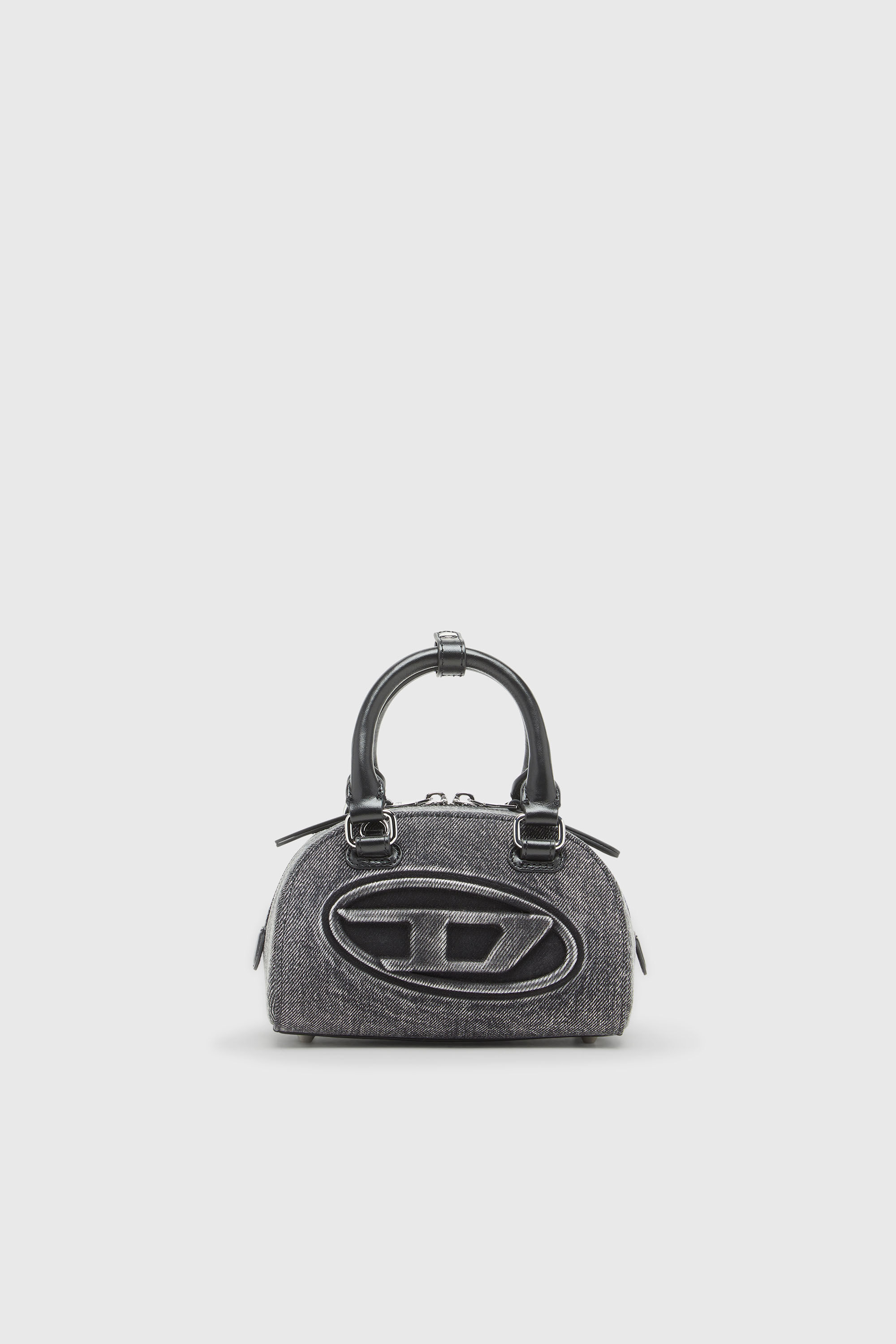 Women's 1DR Dome-Small bowling bag in washed denim | Grey | Diesel