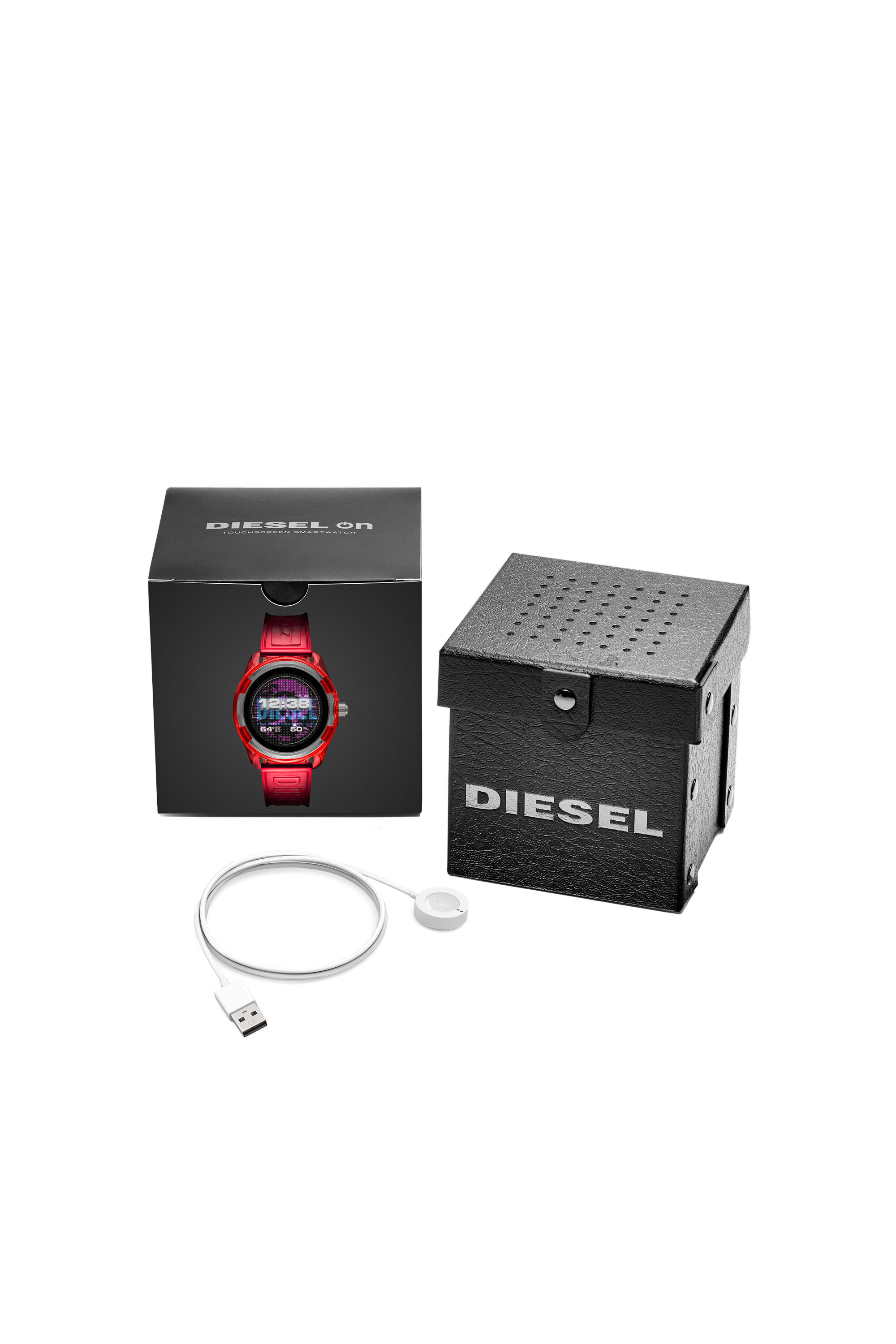Diesel - DT2019, Man's Diesel On Fadelite Smartwatch - Red Transparent in Red - 6