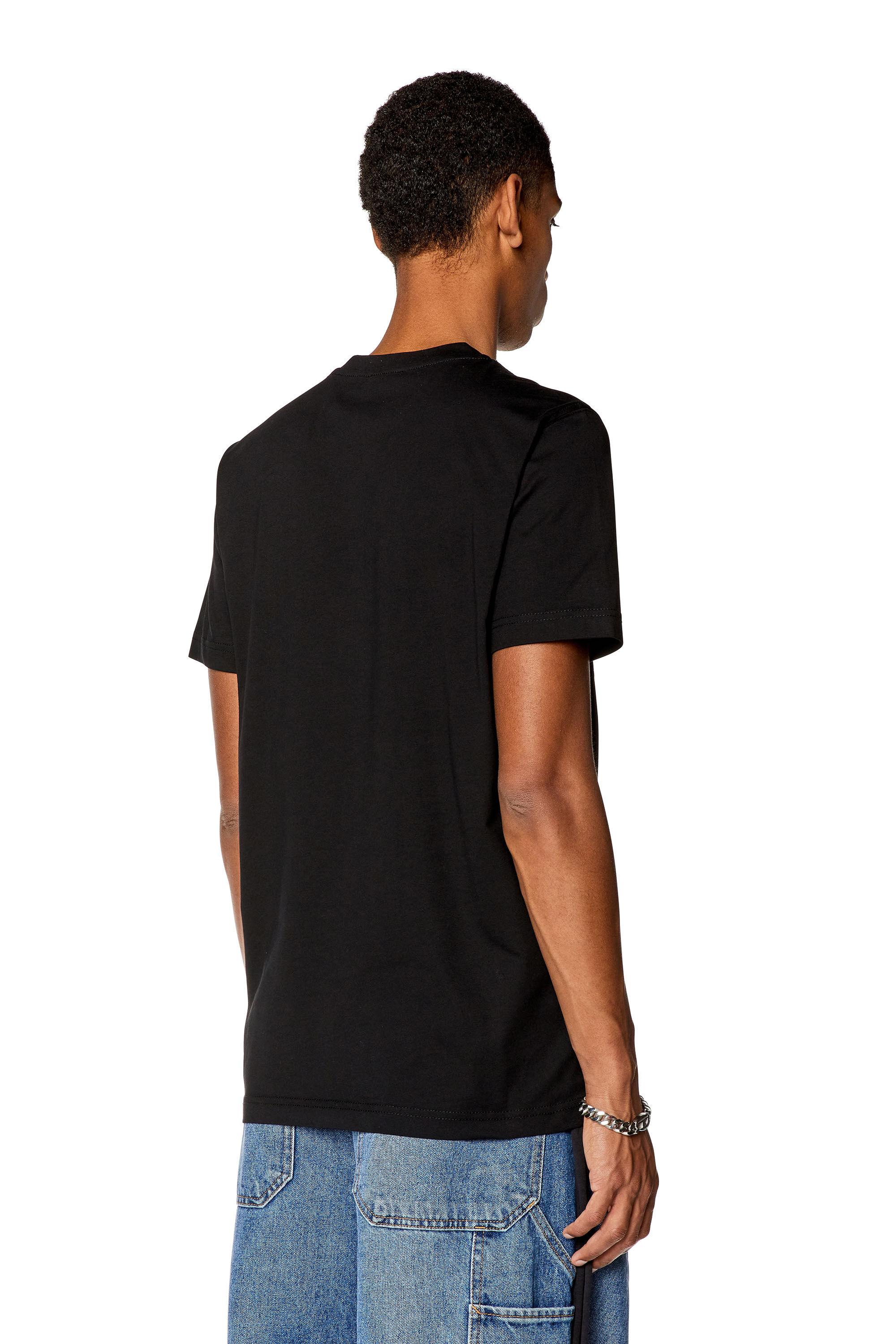 Diesel - T-DIEGOR-L8, Male's T-shirt with globe oval D print in Black - 4