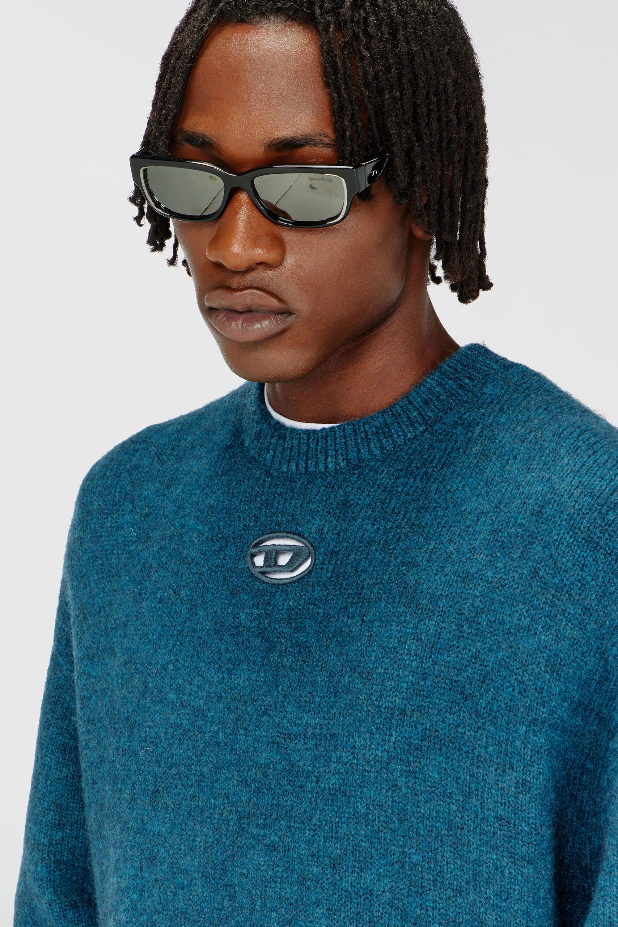 Diesel - K-AREESO, Jersey de mezcla de lana y alpaca Hombre in Verde - 5