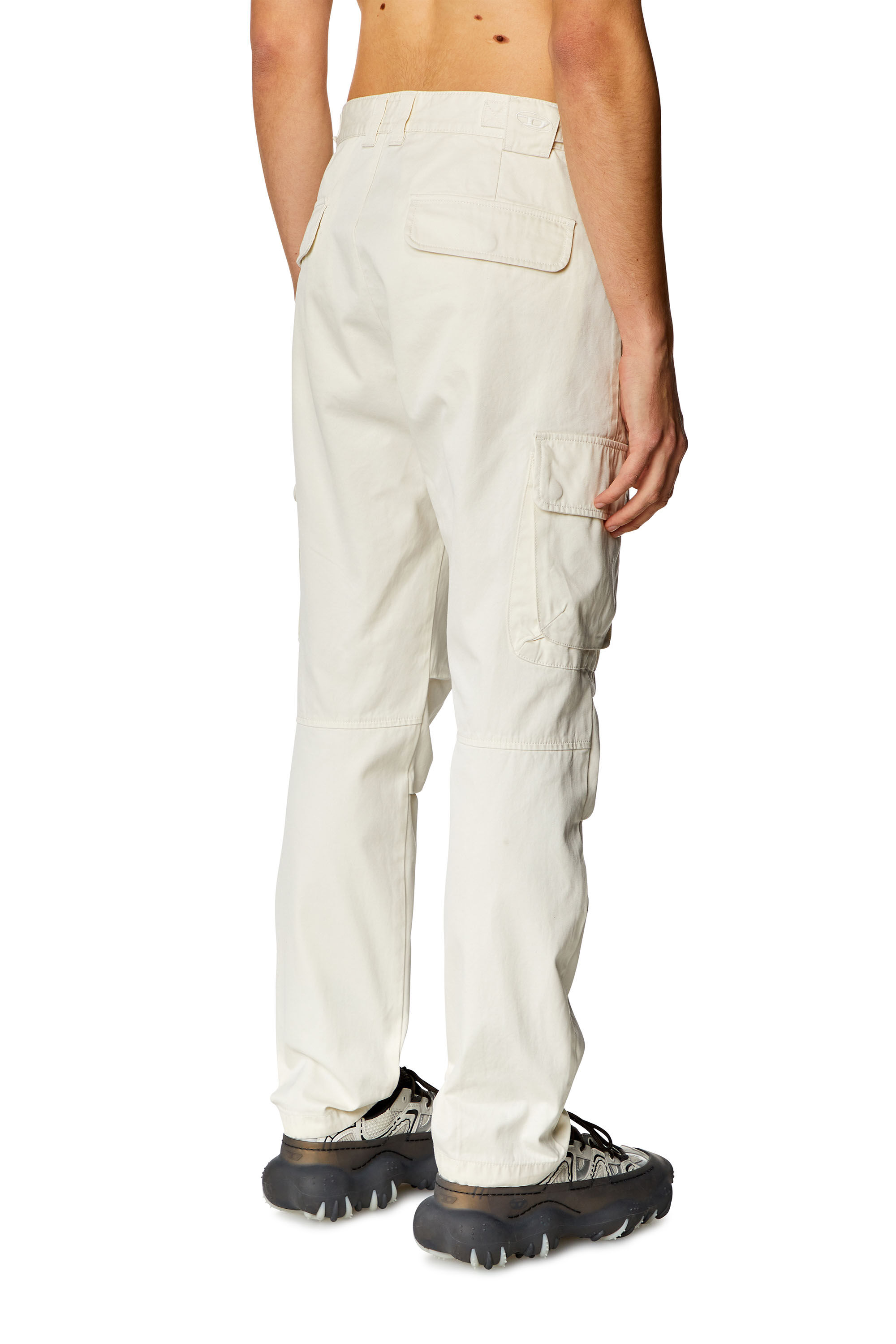 Diesel - P-ARGYM, Male's Twill cargo pants in organic cotton in White - 5