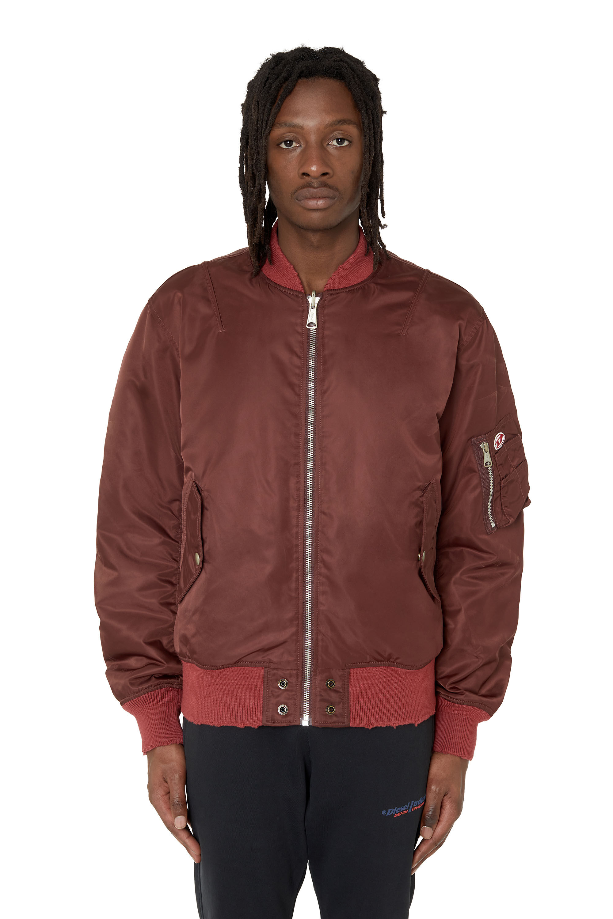 Diesel - J-FIGHTERS-NW, Veste bomber matelassée réversible Homme in Marron - 3