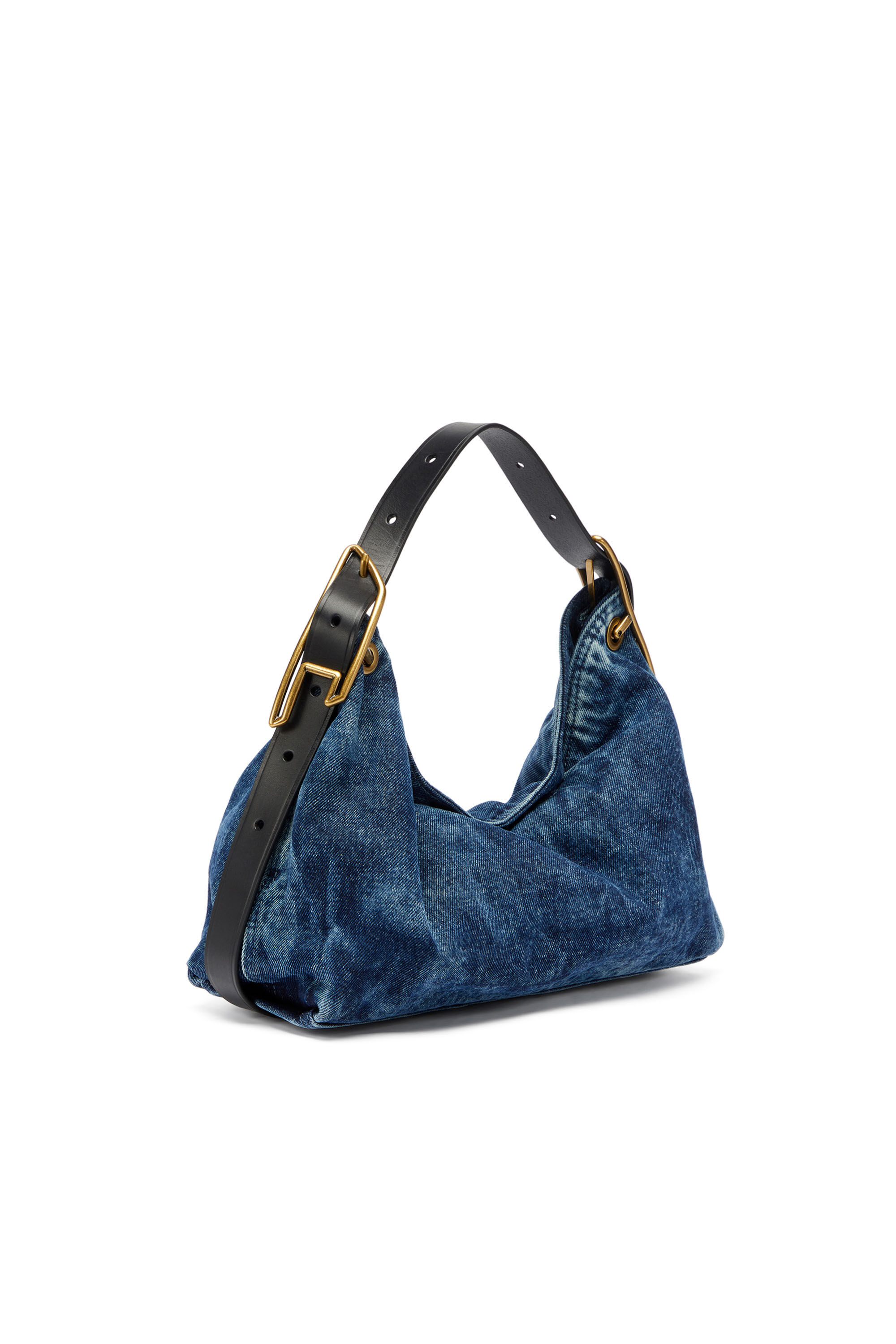Diesel - D-LINE SHOULDER, D-Line-Bolso de hombro en deim Mujer in Azul marino - 7