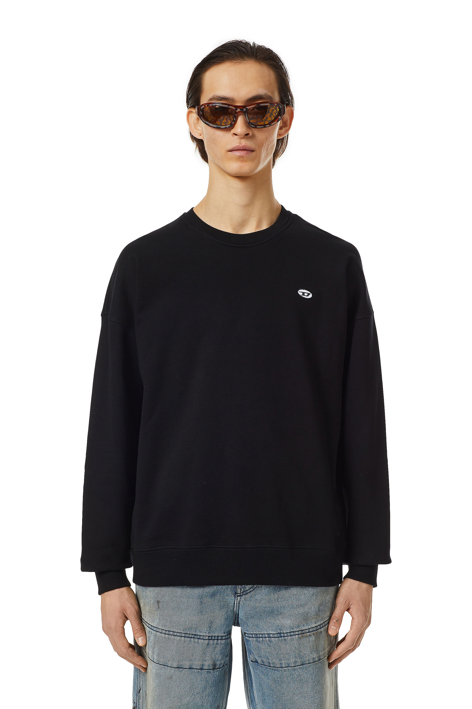 Diesel - S-ROB-DOVAL-PJ, Man's Sweatshirt with logo patch in Black - 3
