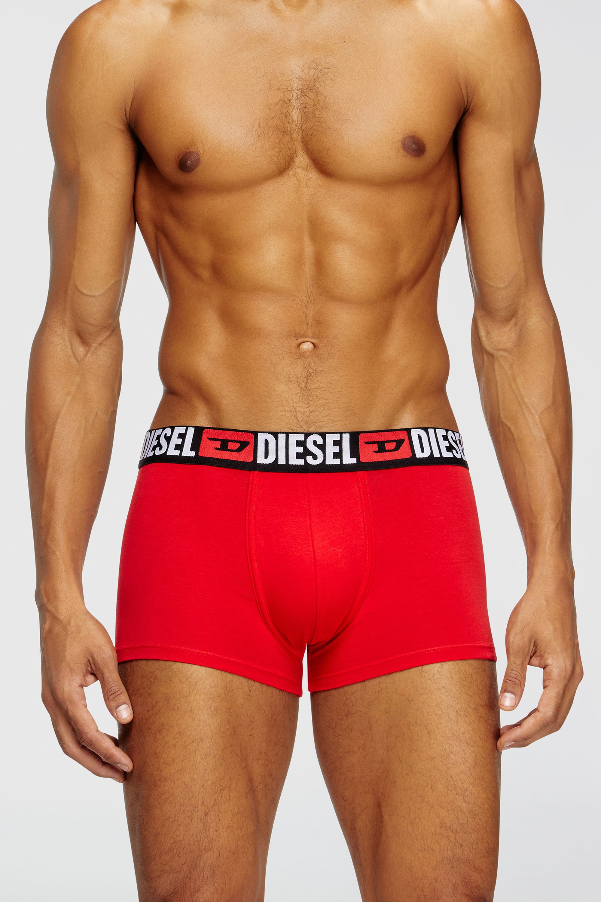 Diesel - UMBX-DAMIENTHREEPACK, Man's Cotton Boxer Briefs 3-Pack in Red/Grey - 1
