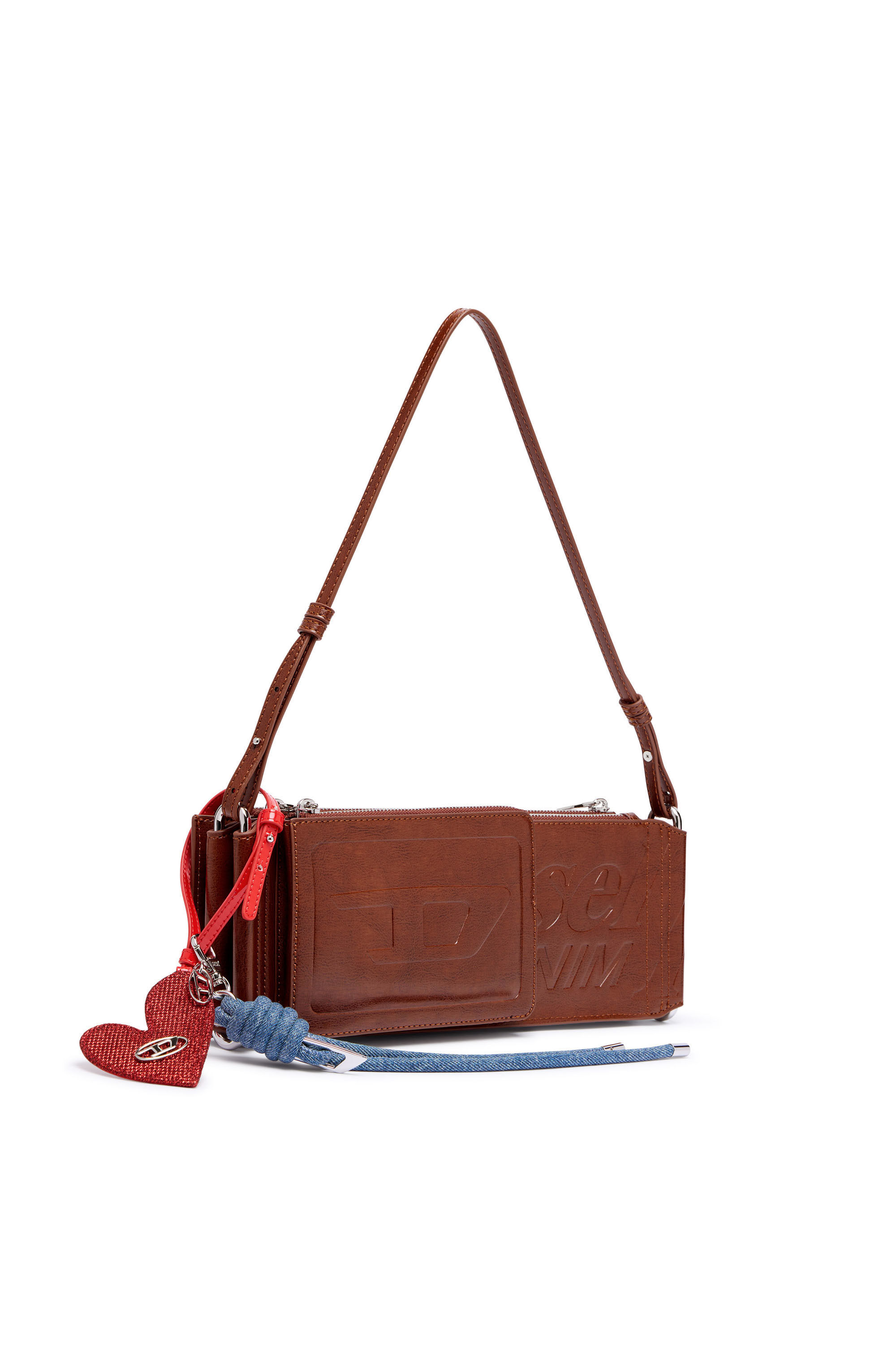 Women's Flag-D-Modular logo-embossed shoulder bag | Brown | Diesel