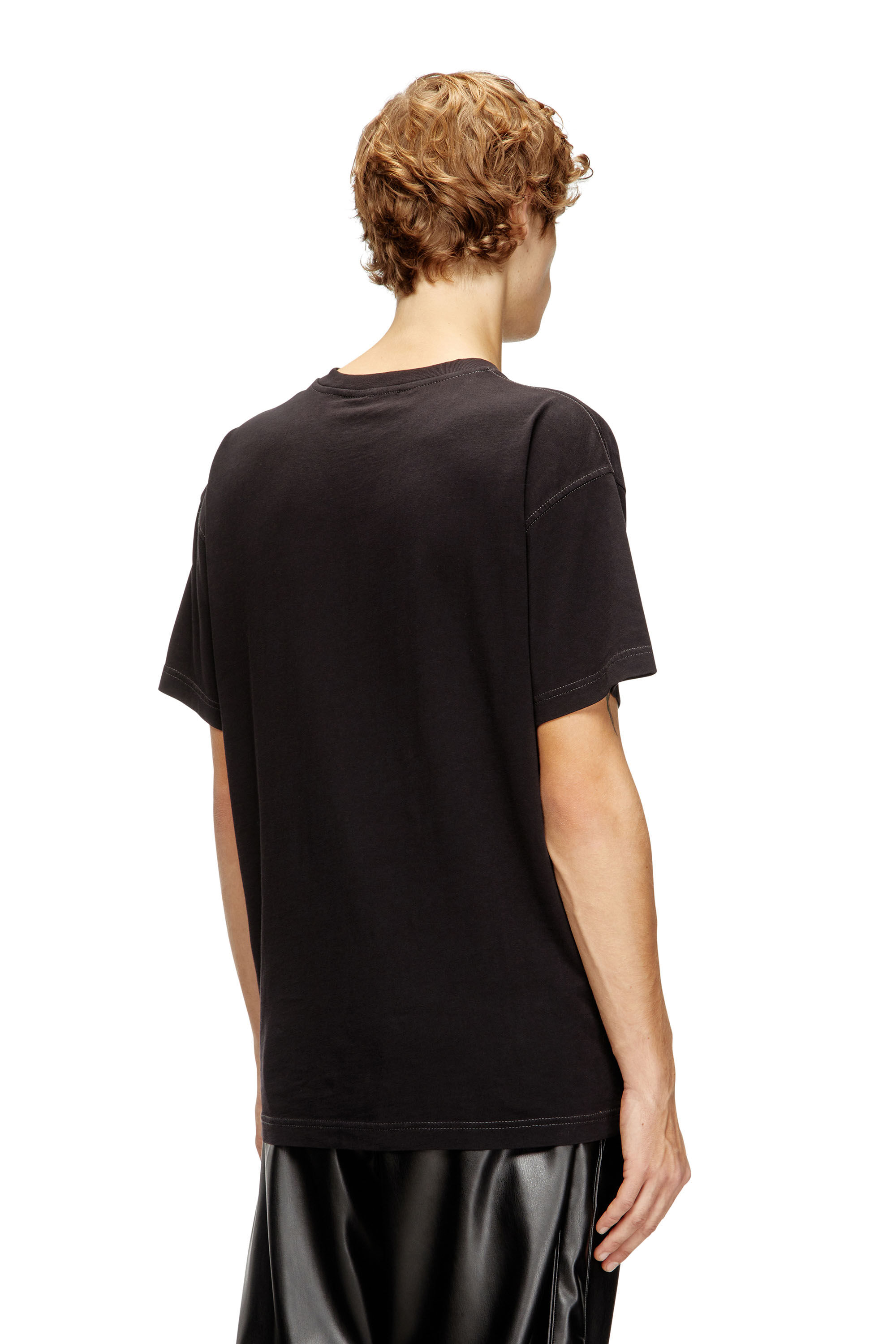 DIESEL ブラック Tシャツ Men's Cotton T-shirt with laser print | Black | Diesel