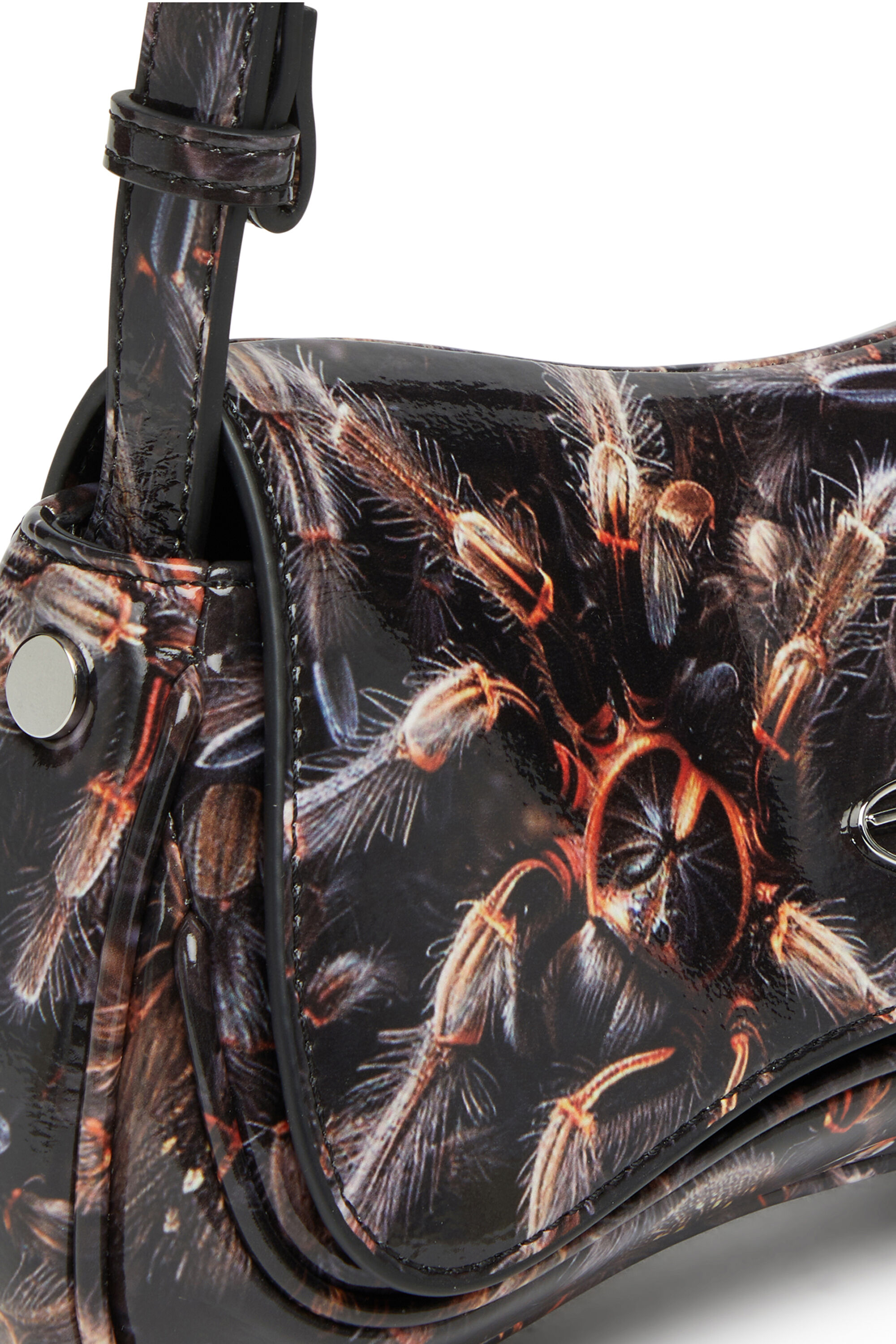 Diesel - PLAY CLUTCH, Female's Play-Glossy clutch with print in Black/Brown - 5