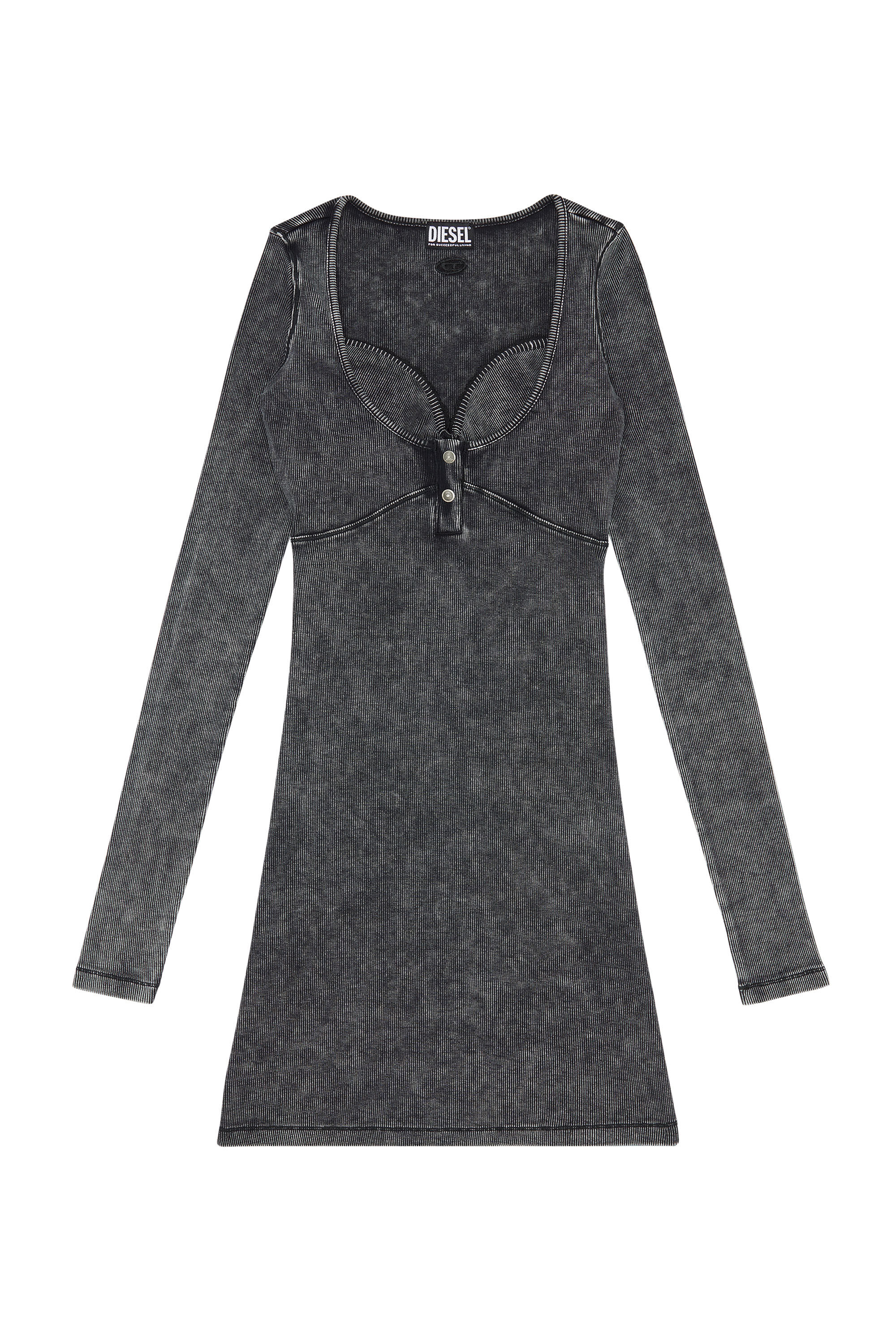 Diesel - D-BRANETTE, Robe délavée à l'acide avec brassière Femme in Noir - 2